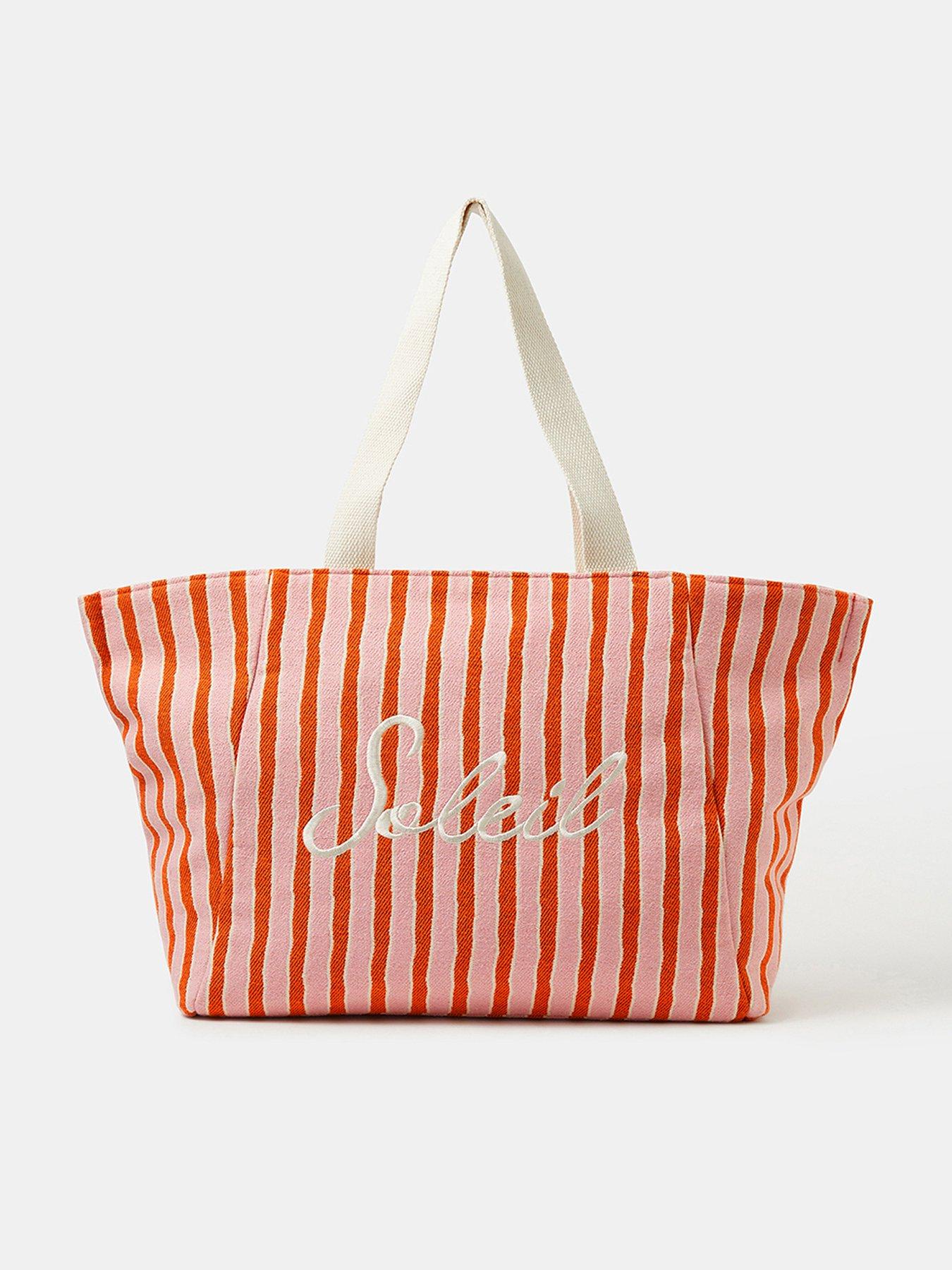 Accessorize Slogan Stripe Beach Tote Bag