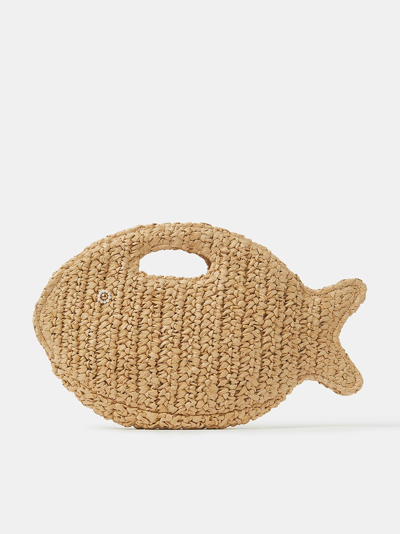 Accessorize Raffia Fish Clutch