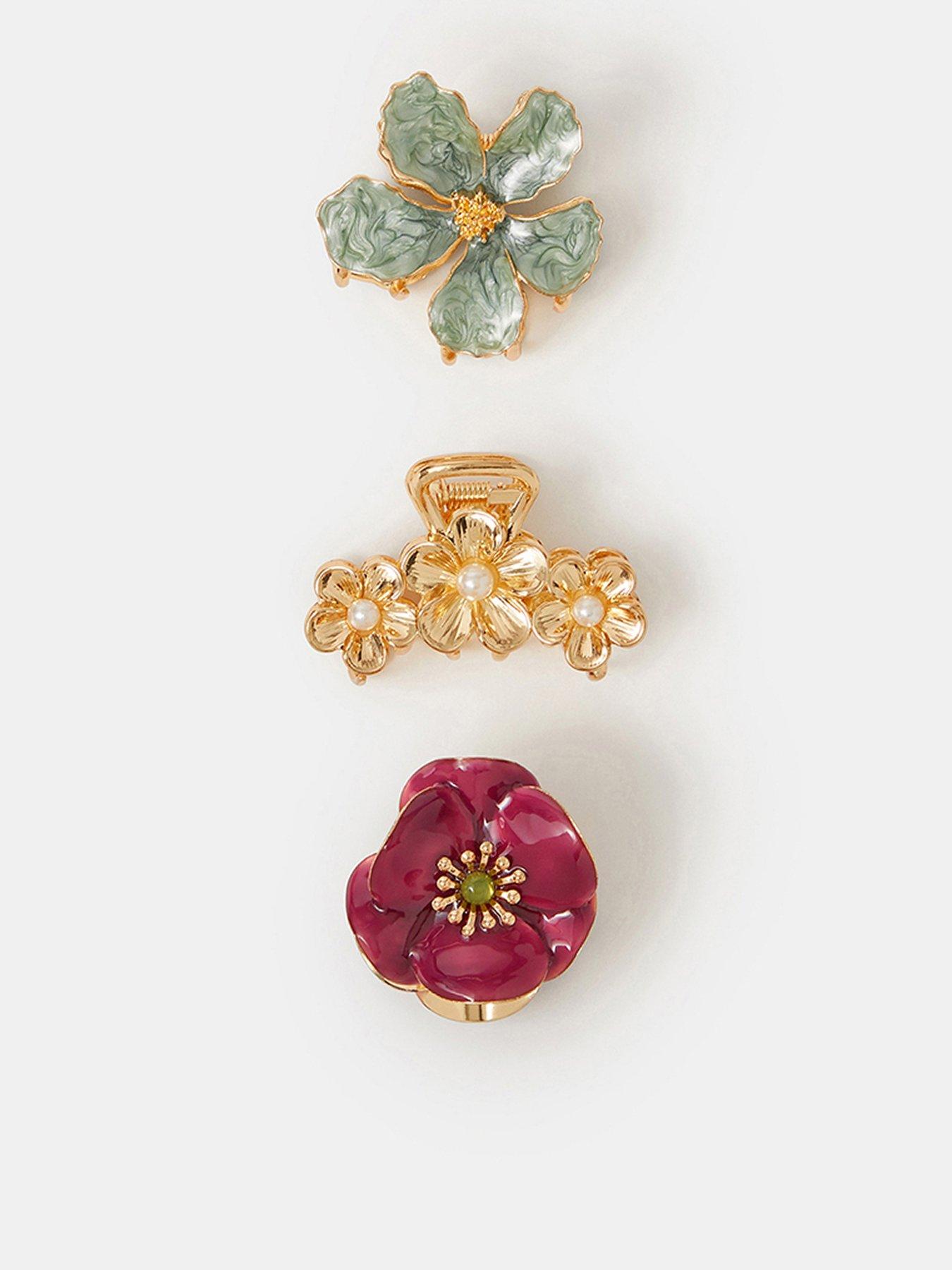 Accessorize 3 X Metal Enamel Floral C