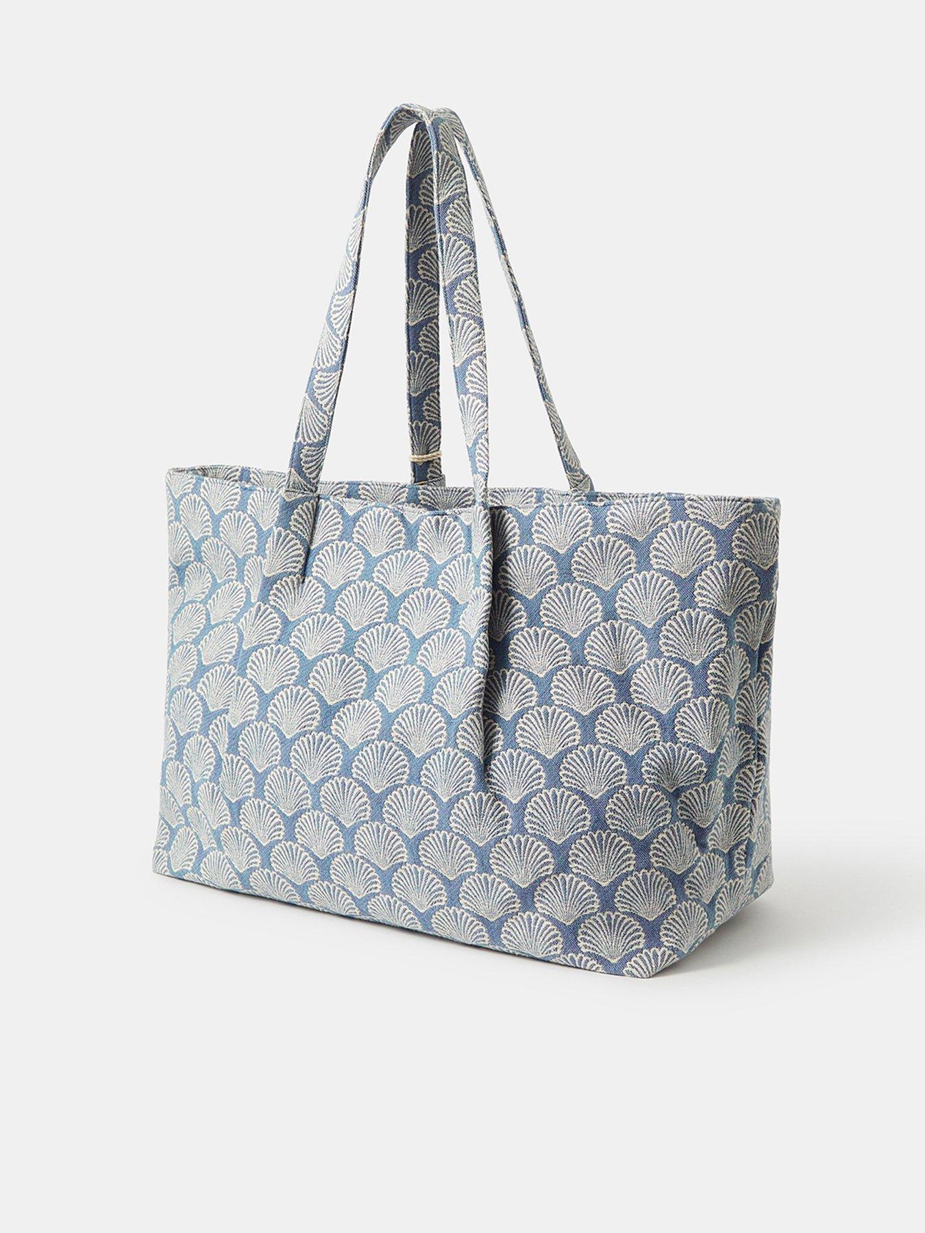 Image 3 of 5 of Accessorize Shell Print Weekend Bag - Blue