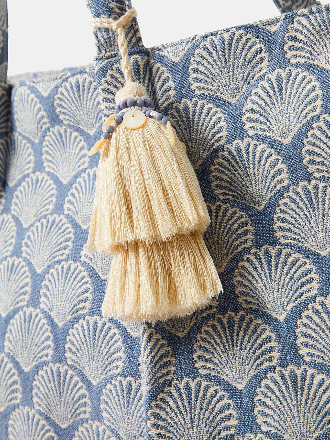 Image 5 of 5 of Accessorize Shell Print Weekend Bag - Blue