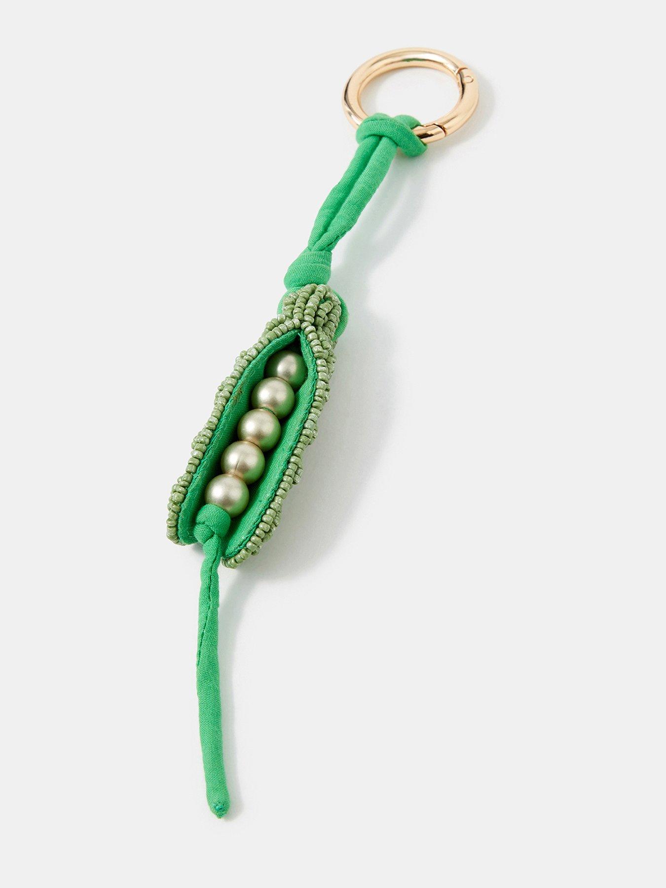 Image 2 of 3 of Accessorize Peas In A Pod Bag Charm - Green