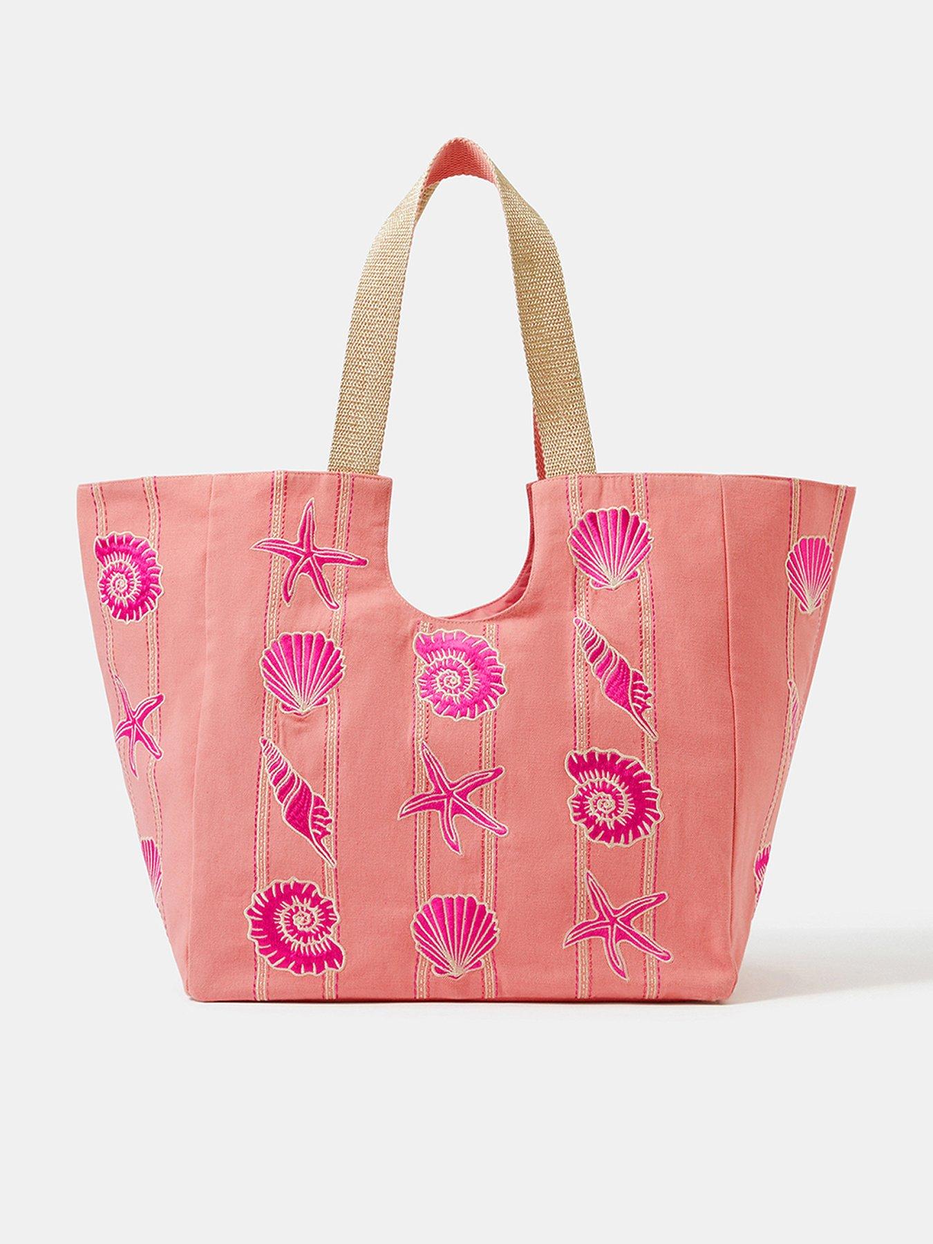 Image 1 of 5 of Accessorize Embroidered Seashell Tote