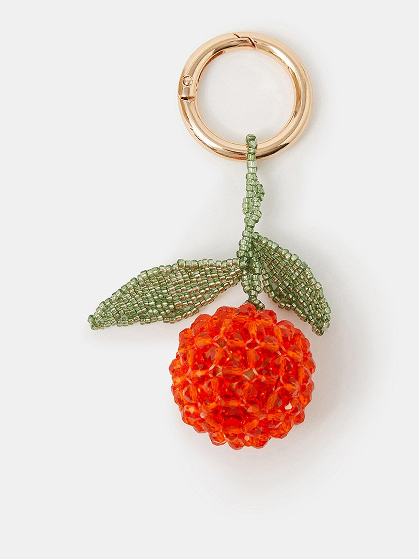 Accessorize Beaded Bag Charm - Orange