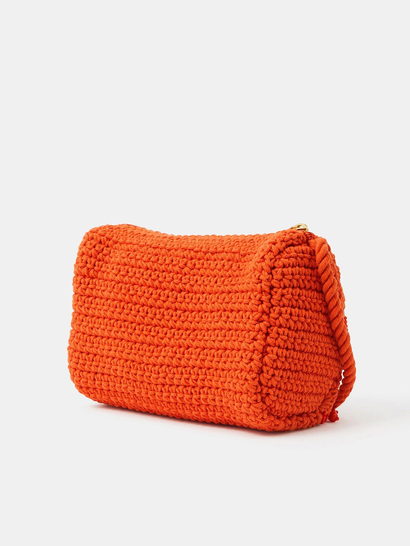Image 3 of 5 of Accessorize Beaded Macrame Crossbody Bag - Orange