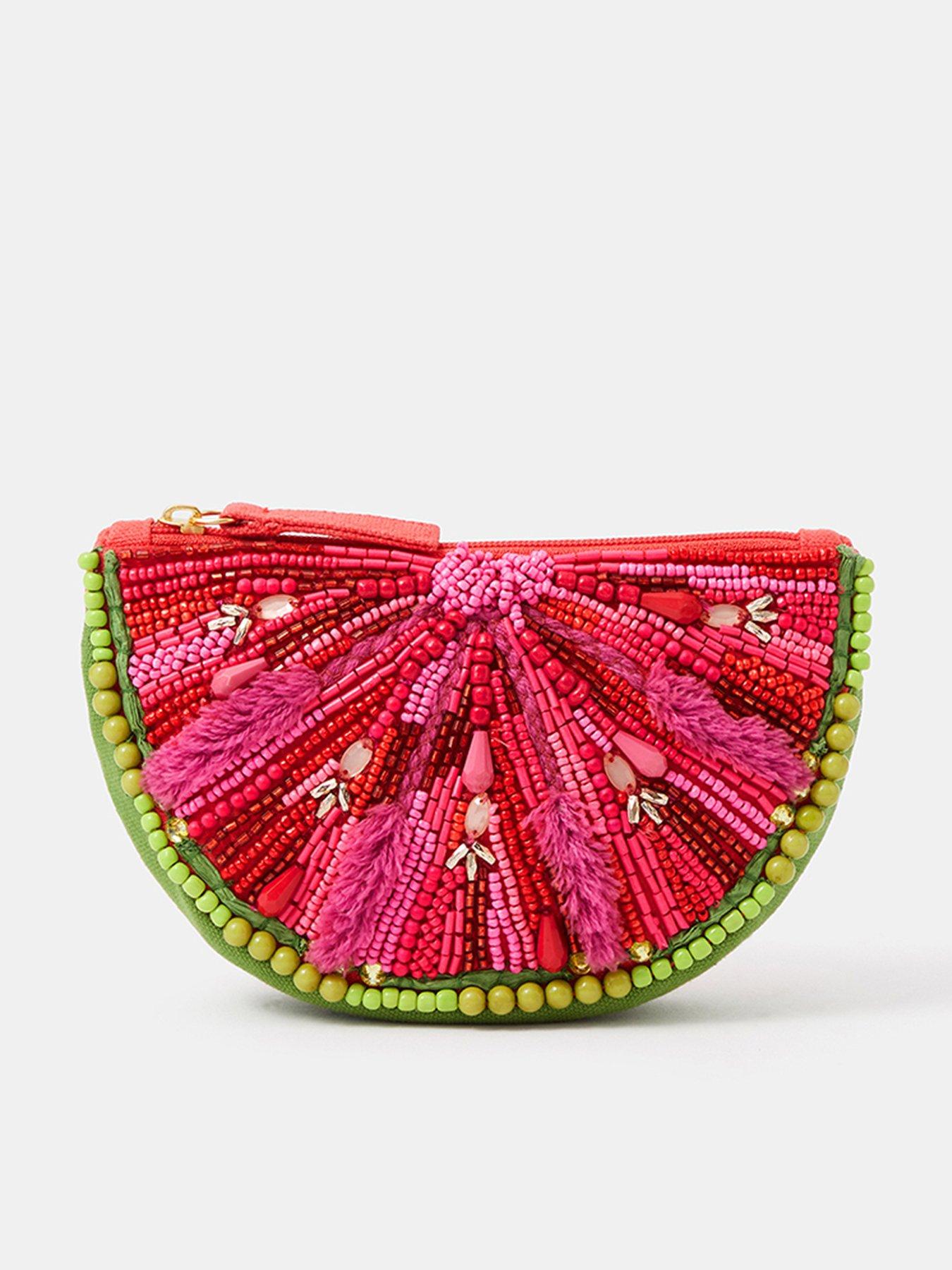 Accessorize Beaded Watermelon Coin Purse