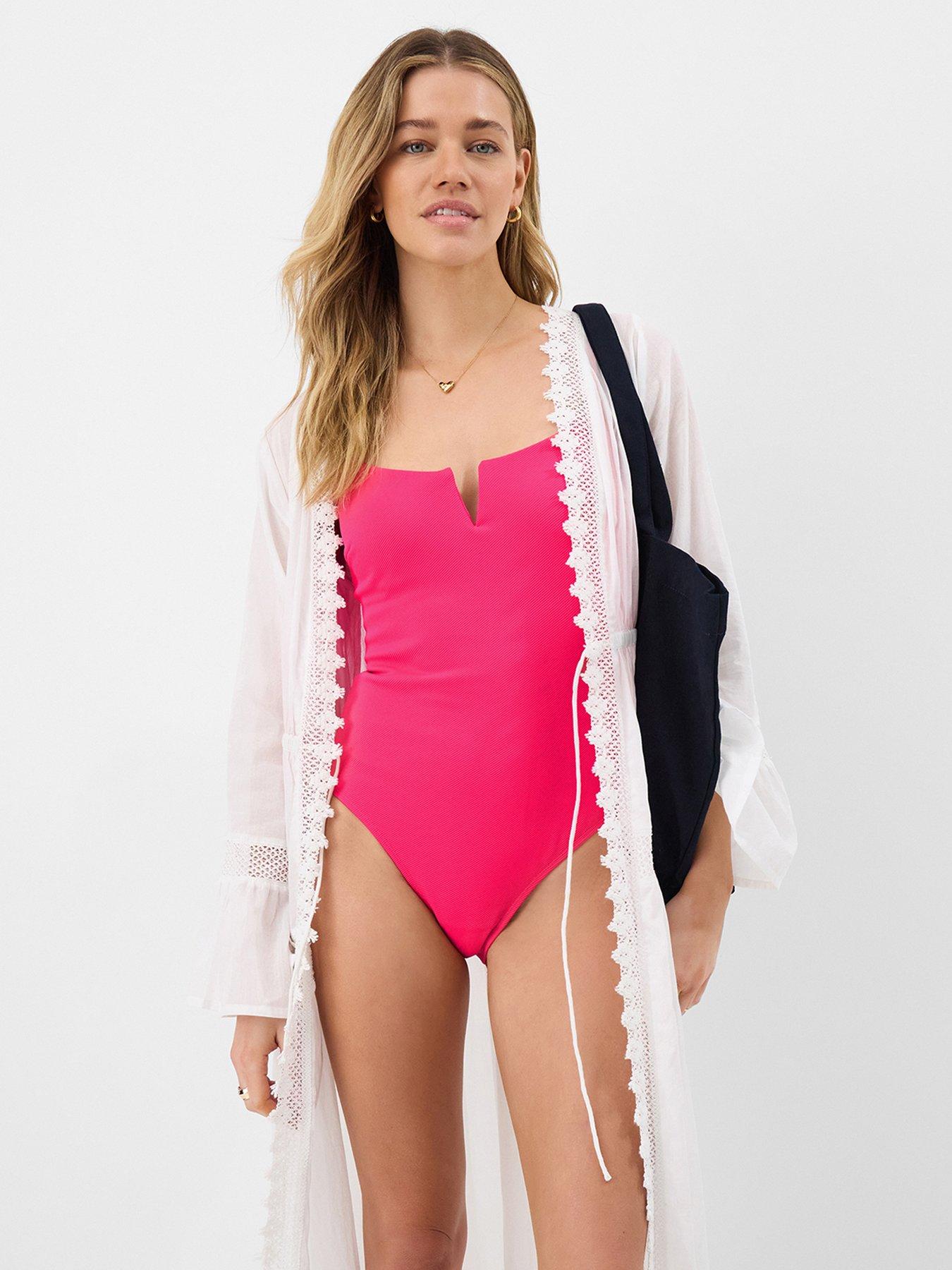 Image 3 of 5 of Accessorize V Insert Rib Shaping Swimsuit