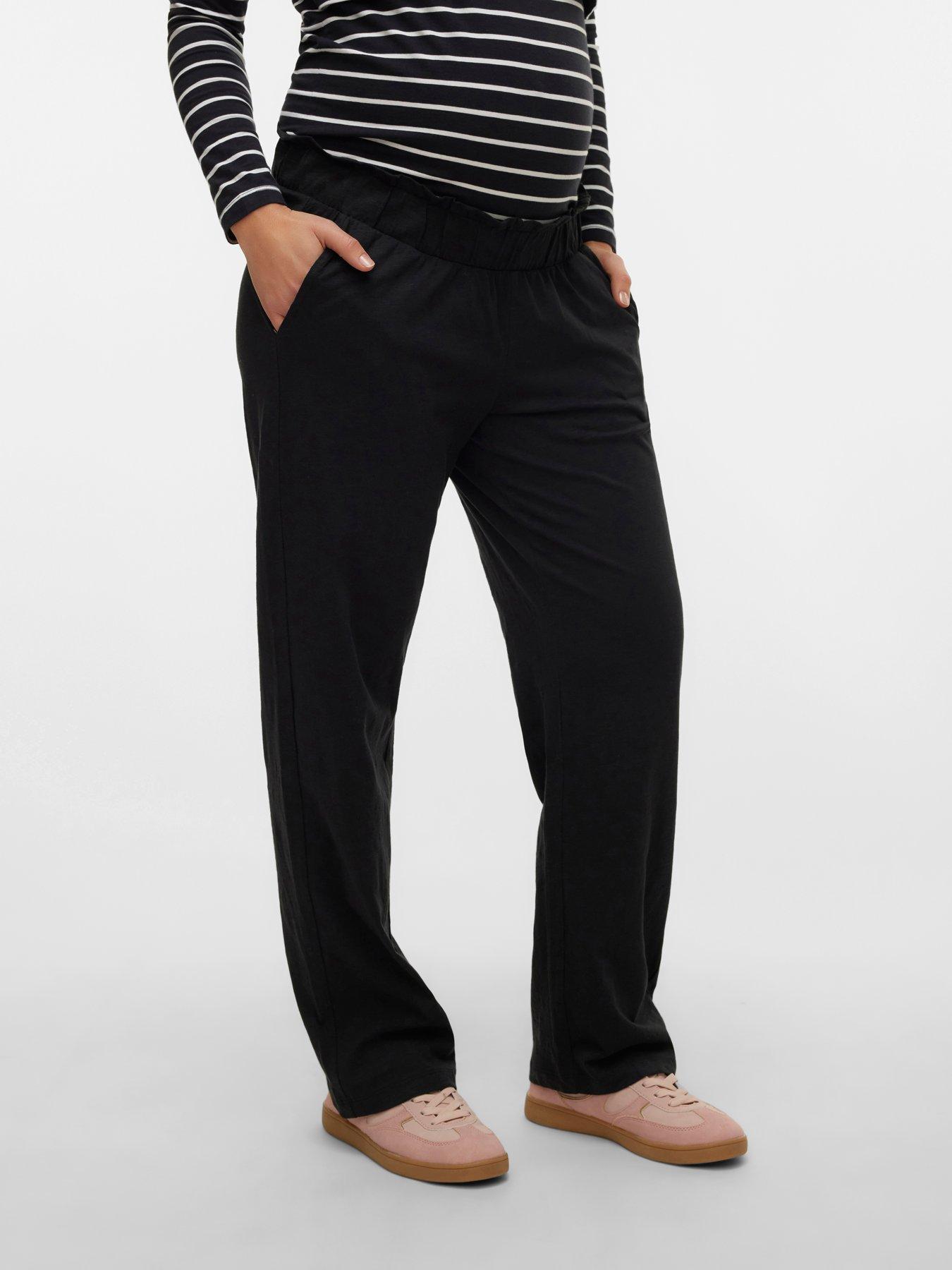 Mamalicious Maternity Loose Fit Trousers - Black