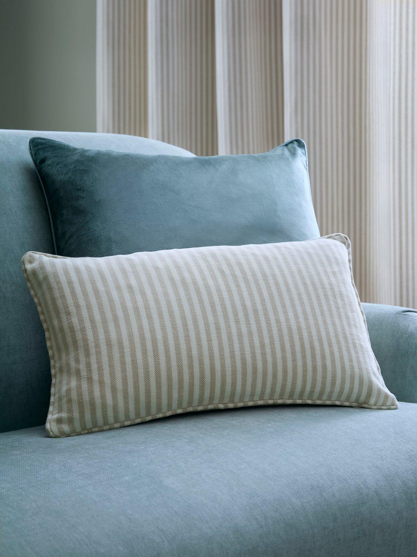 Laura Ashley Cornish Chenille Stripe Microfibre Filled Cushion 30x50cm