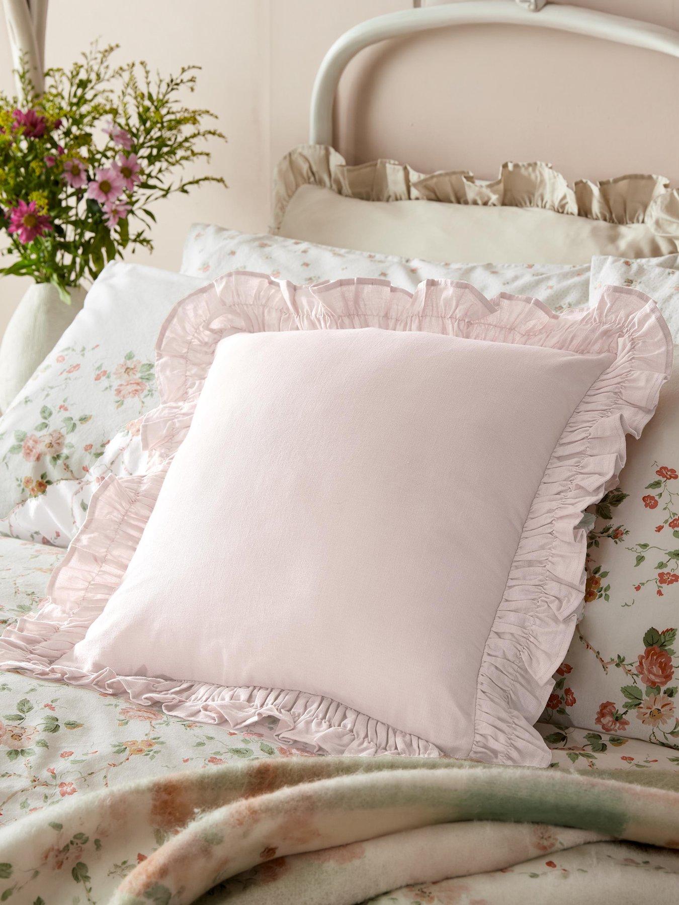 Laura Ashley Idina Feather Filled Cushion 45cm X 45cm   Blush Pink