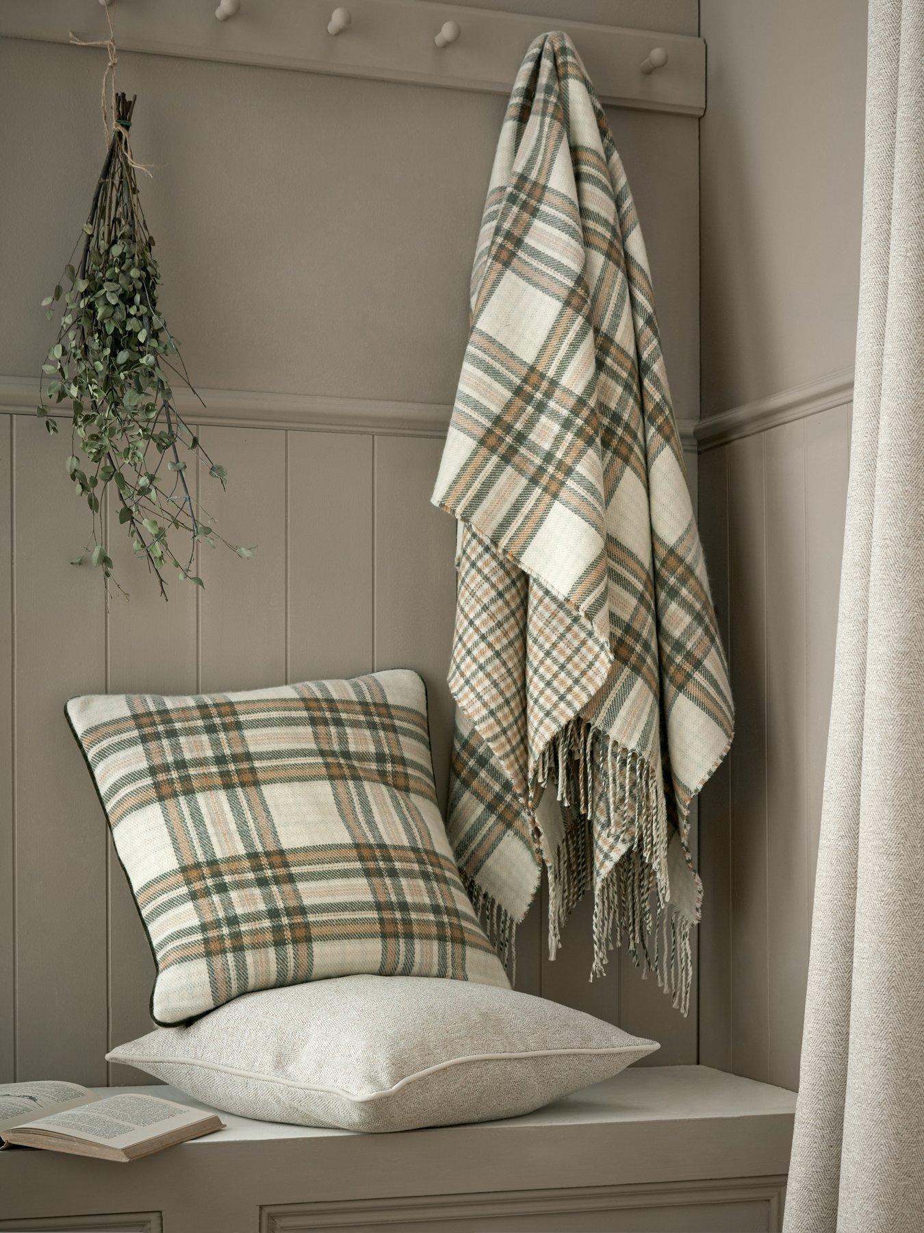 Image 1 of 4 of Laura Ashley Padbury Check Microfibre Filled Cushion 45x45cm