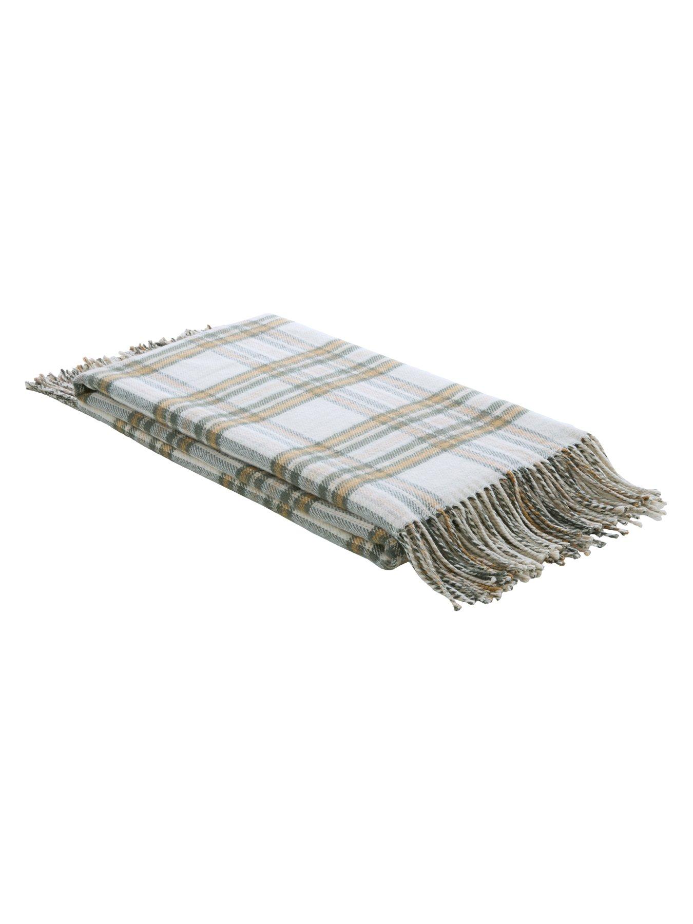 Image 3 of 5 of Laura Ashley Padbury Check Throw 150cm X 200cm  Olive