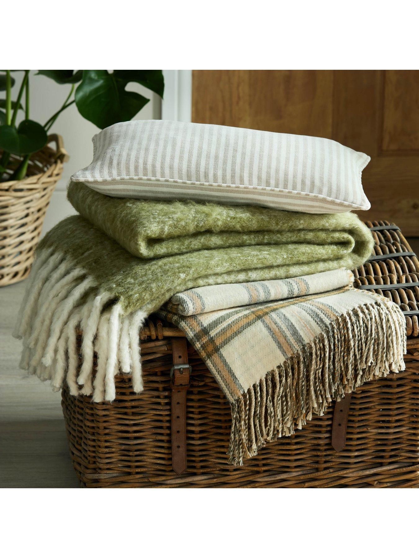 Image 5 of 5 of Laura Ashley Padbury Check Throw 150cm X 200cm  Olive