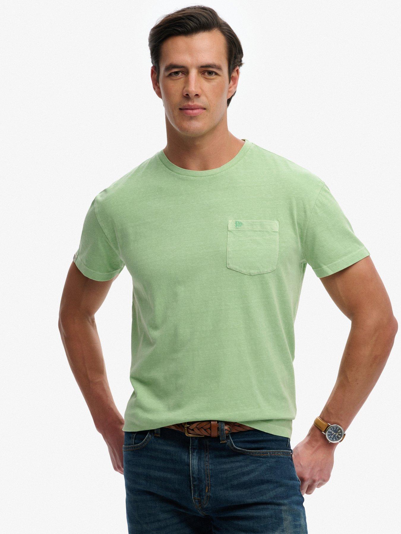 Superdry Cotton Classic Linen Pocket T-Shirt - Green