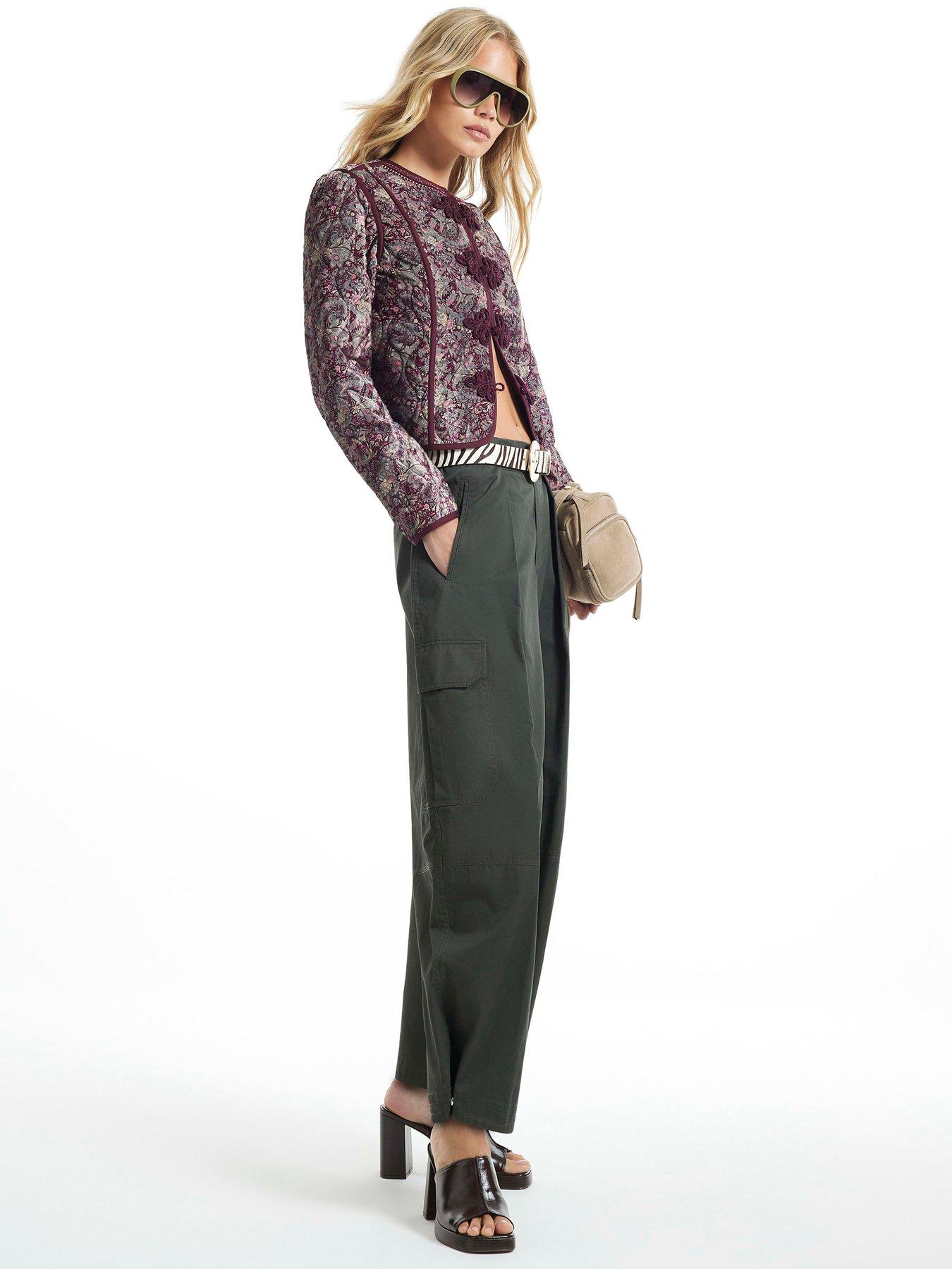 Image 1 of 6 of River Island Pleat Front Trouser - Khaki
