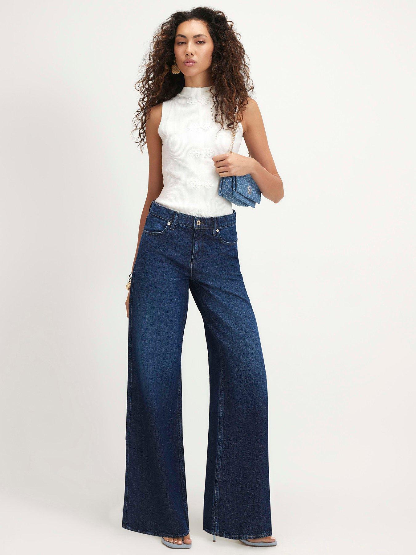 Image 1 of 6 of River Island Classic Wide Leg Jean