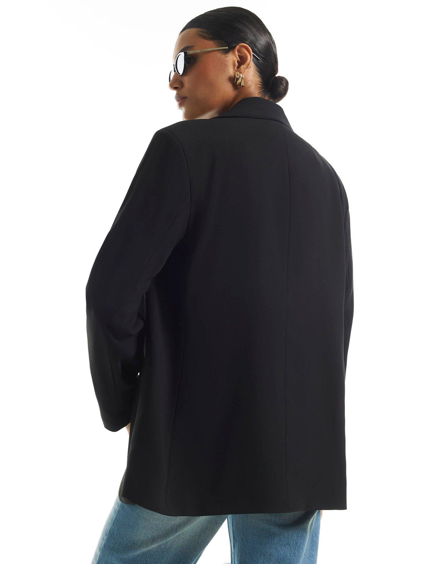 Image 2 of 6 of River Island Epp Crepe Edge To Edge Blazer