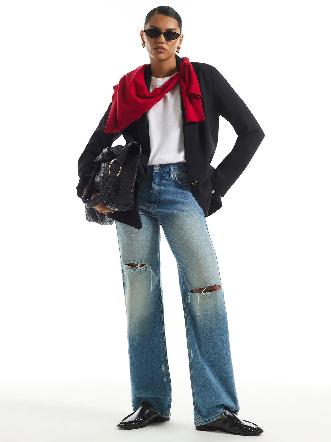 Image 3 of 6 of River Island Epp Crepe Edge To Edge Blazer