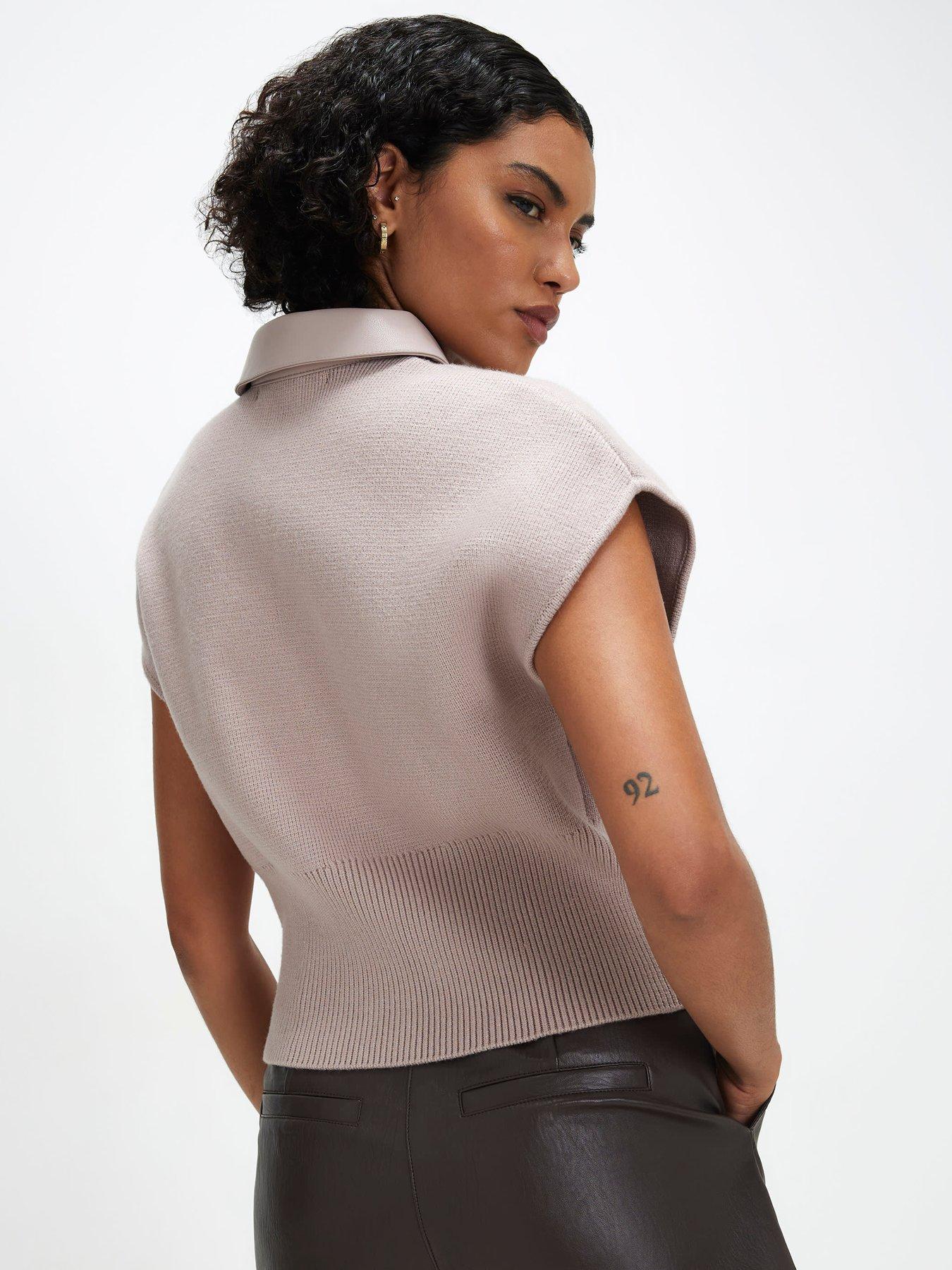Image 2 of 6 of River Island Pu Hybrid Tank Polo