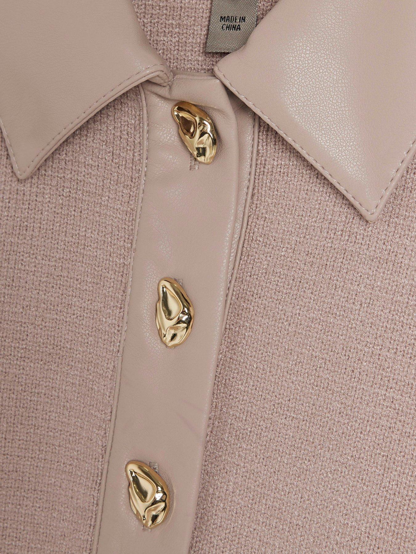 Image 6 of 6 of River Island Pu Hybrid Tank Polo