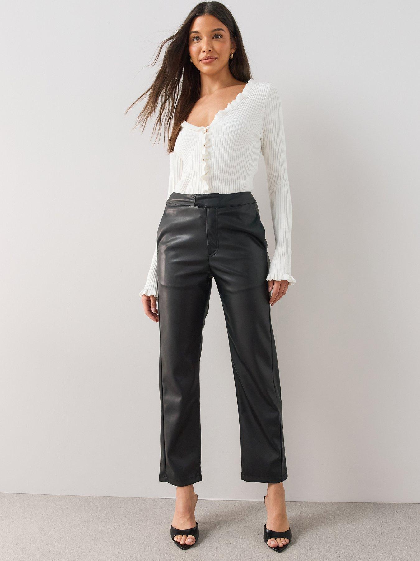 The Very Collection Short Cigarette Faux Leather Trouser