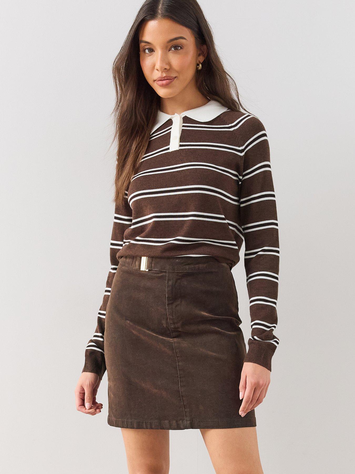 The Very Collection Hardware Detail Mole Skin Mini Skirt