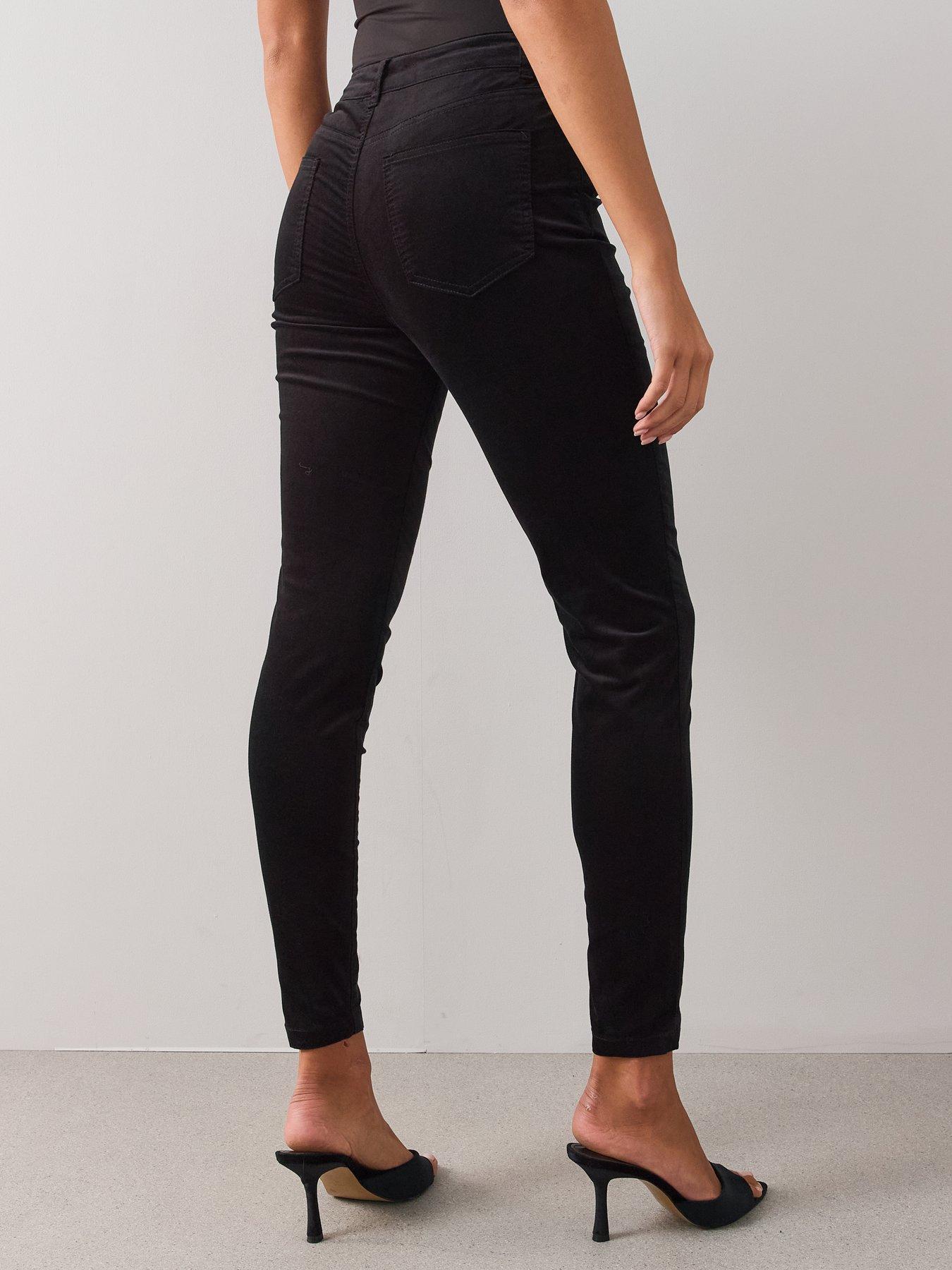 Image 2 of 6 of The Very Collection Womens Velvet Slim Leg Trousers - Black