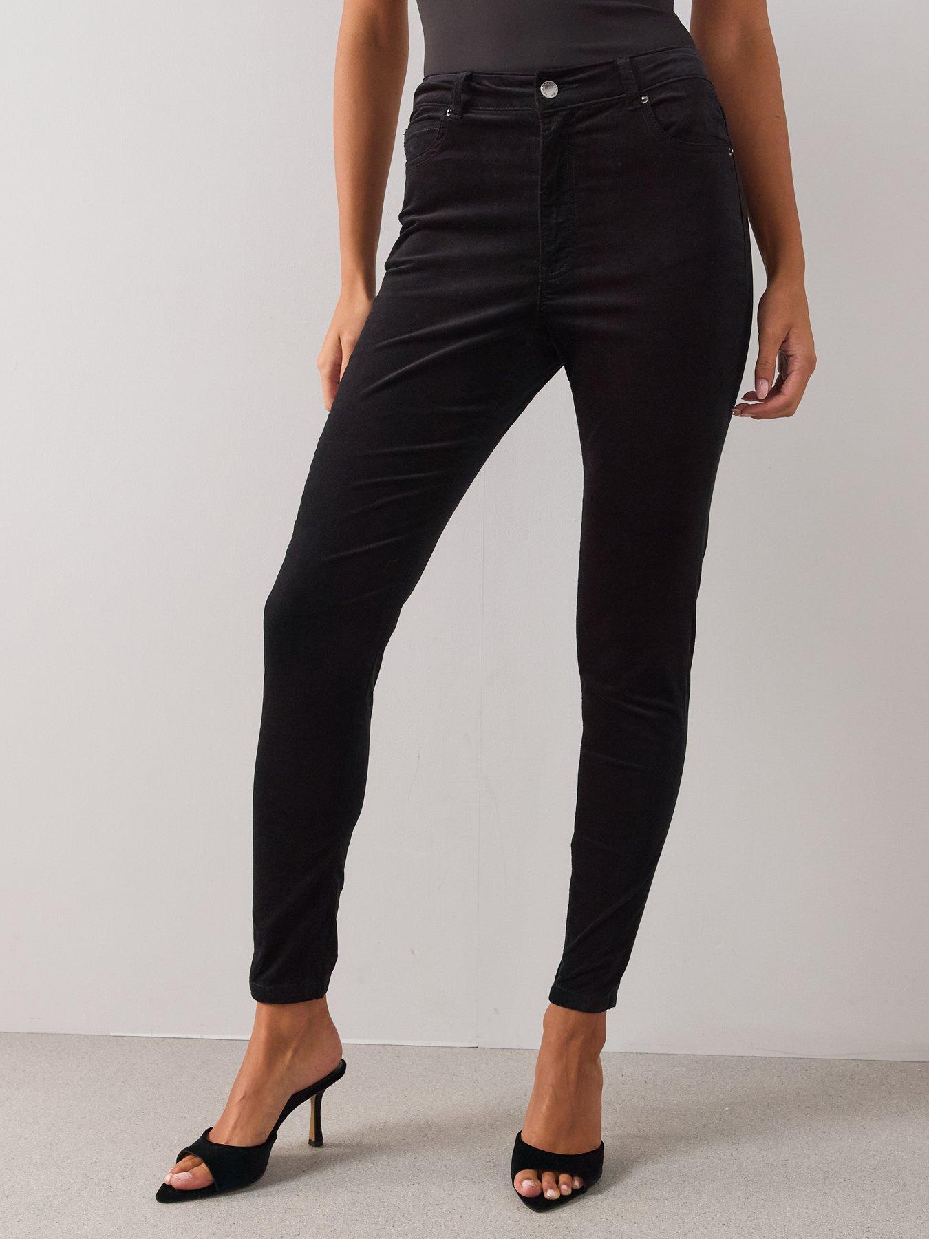 Image 4 of 6 of The Very Collection Womens Velvet Slim Leg Trousers - Black