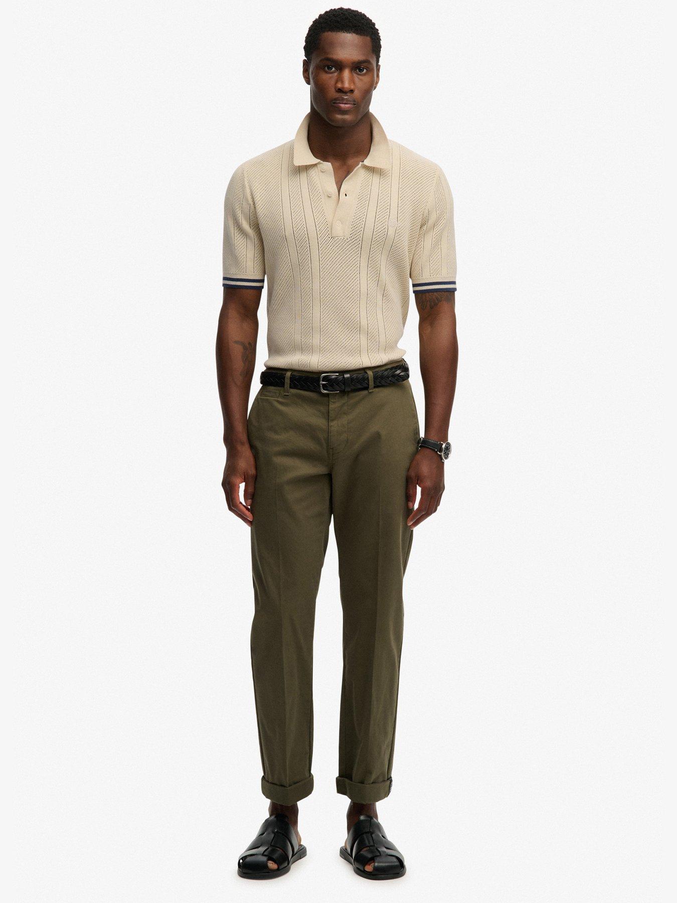 Image 3 of 6 of Superdry Knitted Texture Short Sleeve Polo - Beige