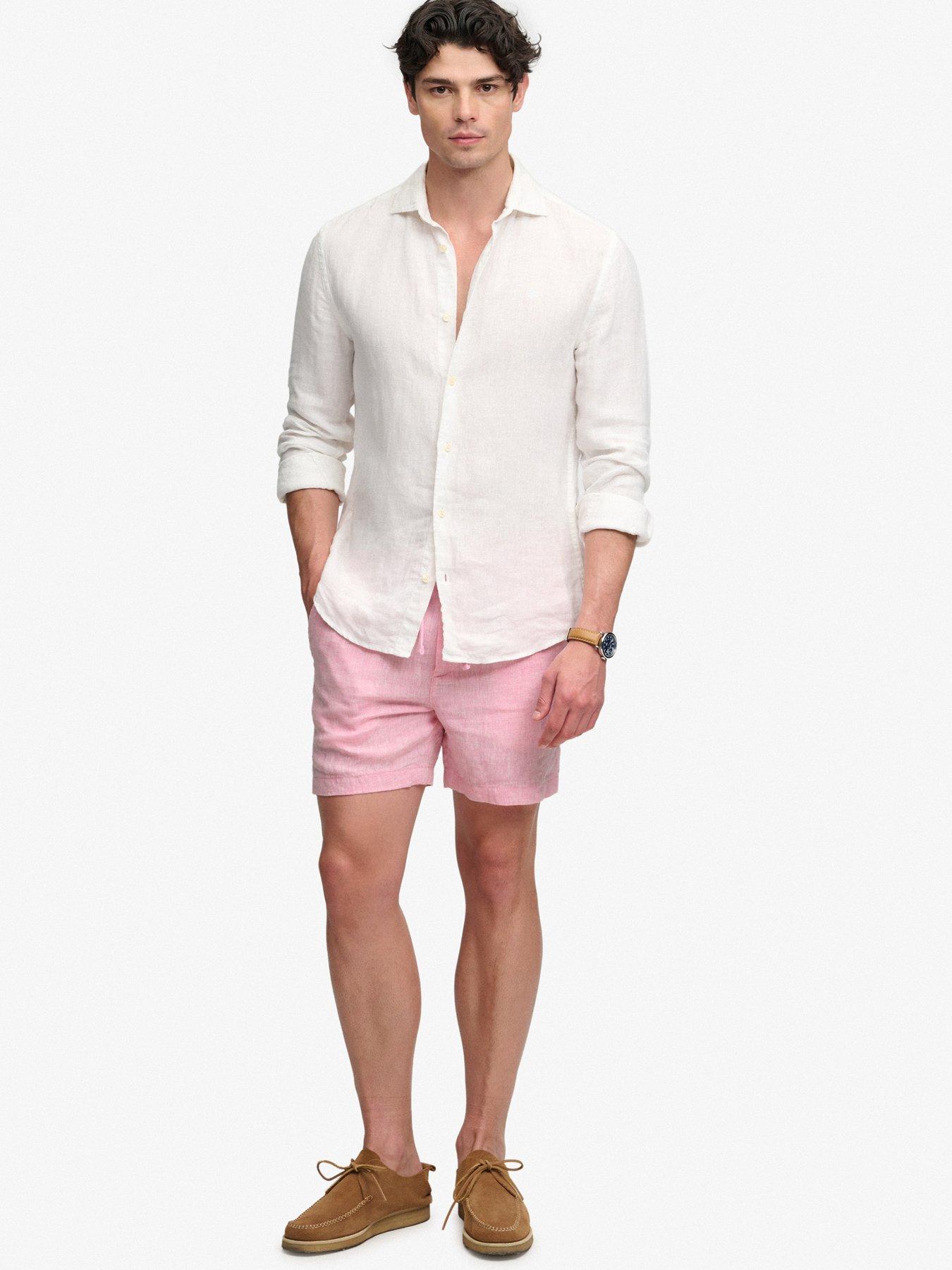 Image 3 of 5 of Superdry Merchant Linen Shorts - Pink