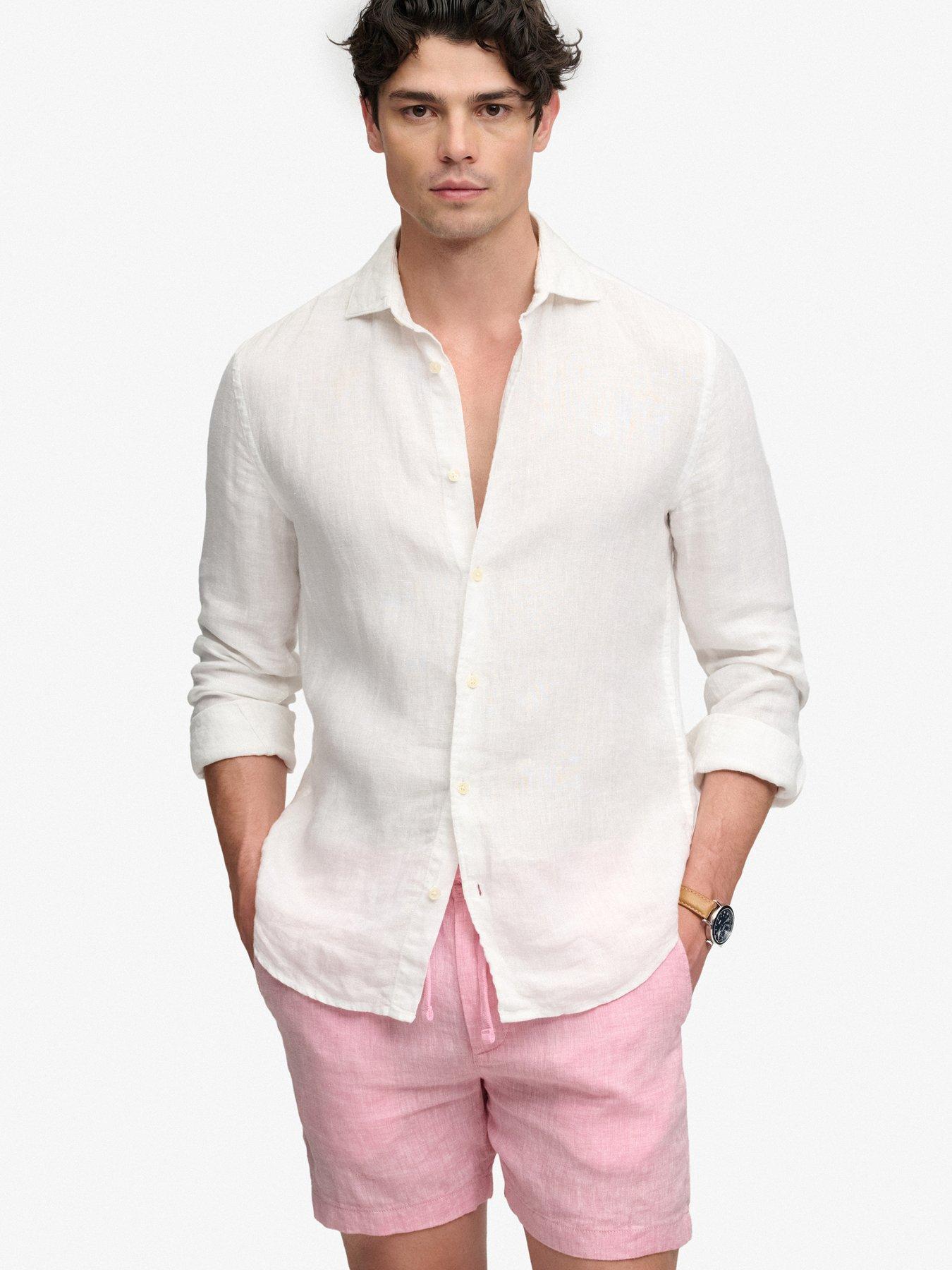 Image 4 of 5 of Superdry Merchant Linen Shorts - Pink