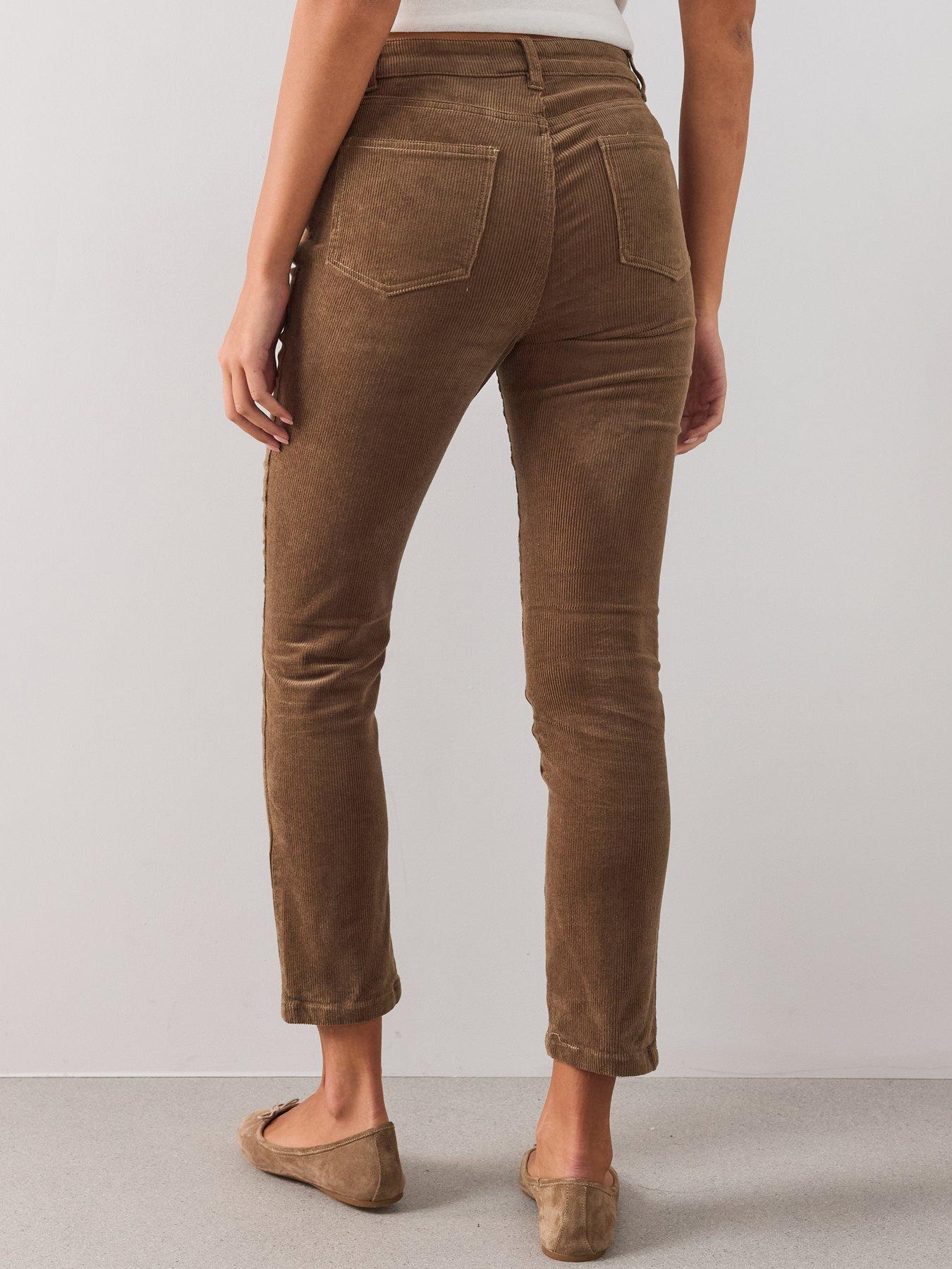 Image 2 of 7 of The Very Collection Womens High Waist Straight Leg Cord Trousers - Walnut