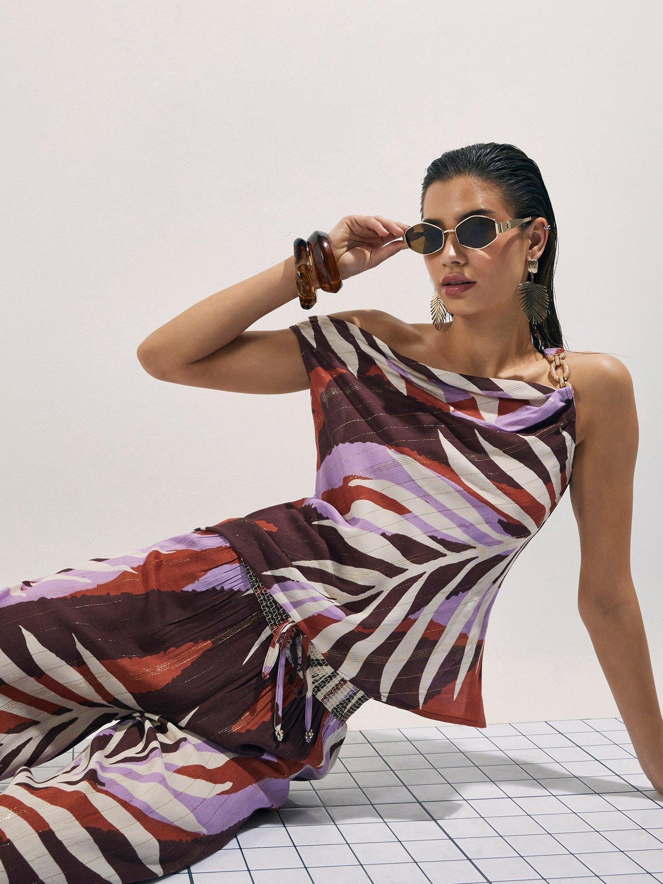 river-island-leaf-print-co-ord-top-brownback