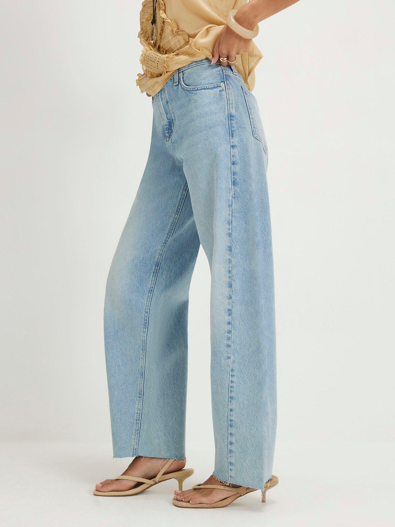 River Island Beckham Barrel Leg Jeans - Blue