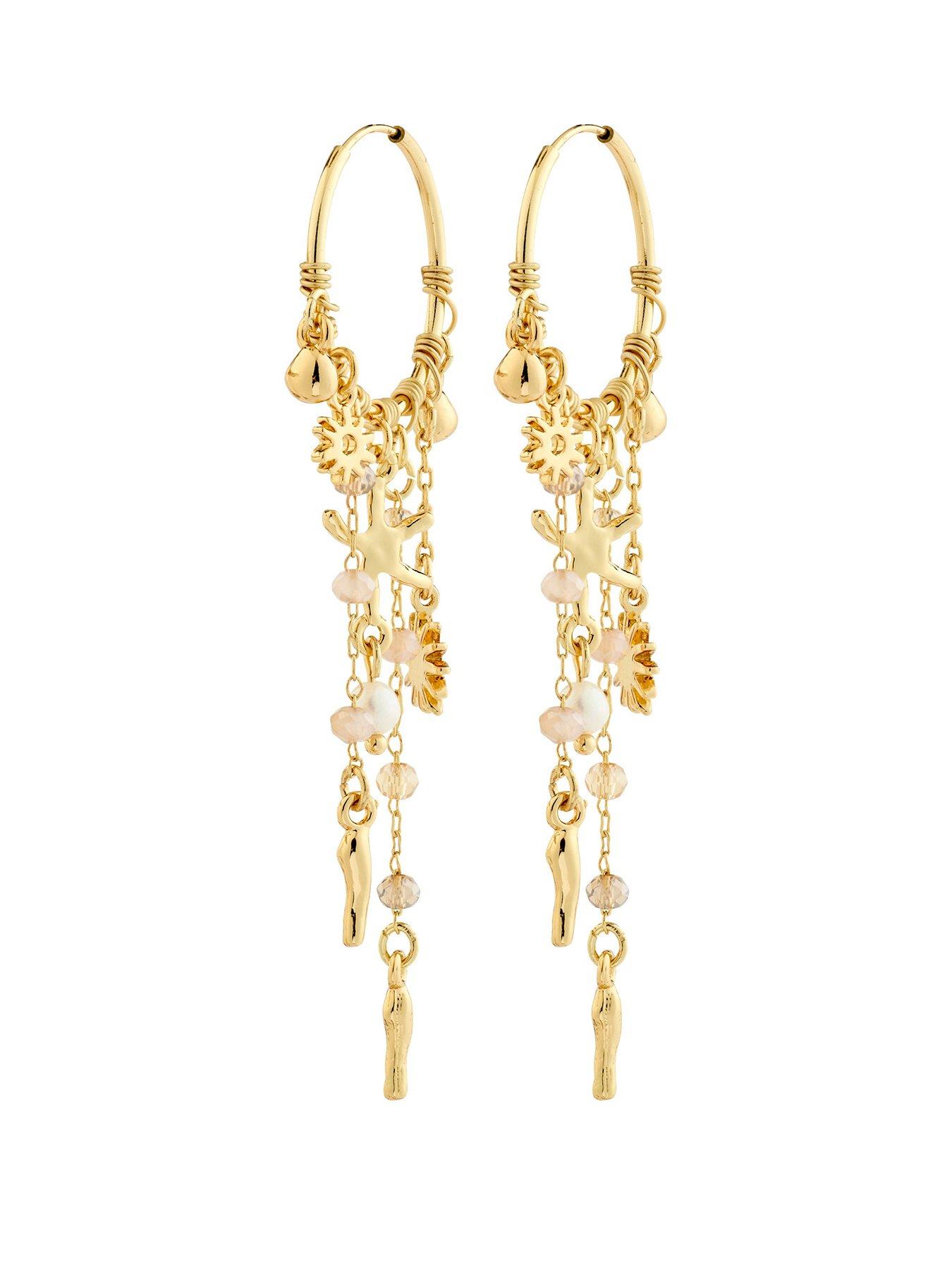 Image 1 of 4 of Pilgrim PRISM hoop earrings gold-plated