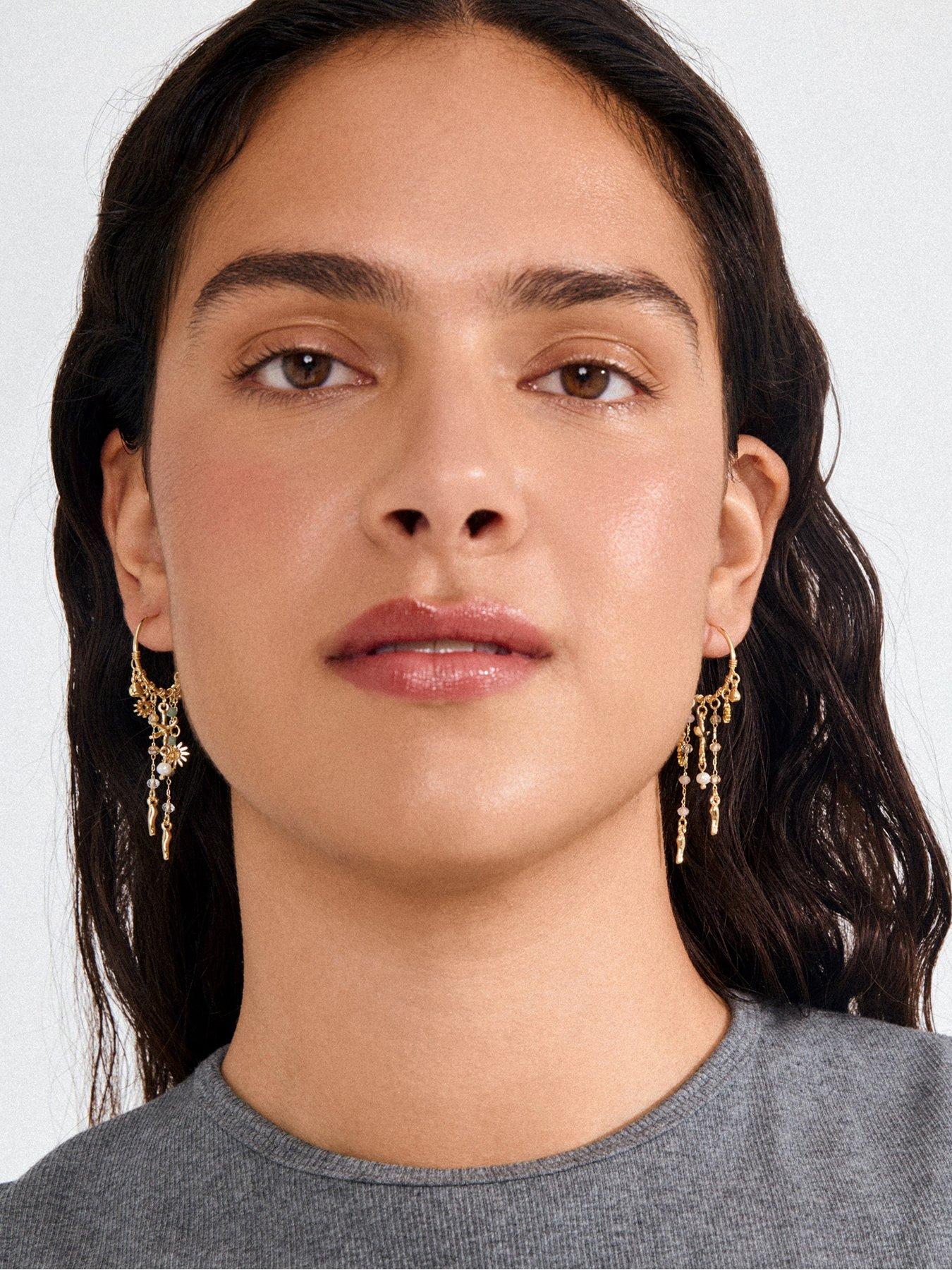 Image 2 of 4 of Pilgrim PRISM hoop earrings gold-plated