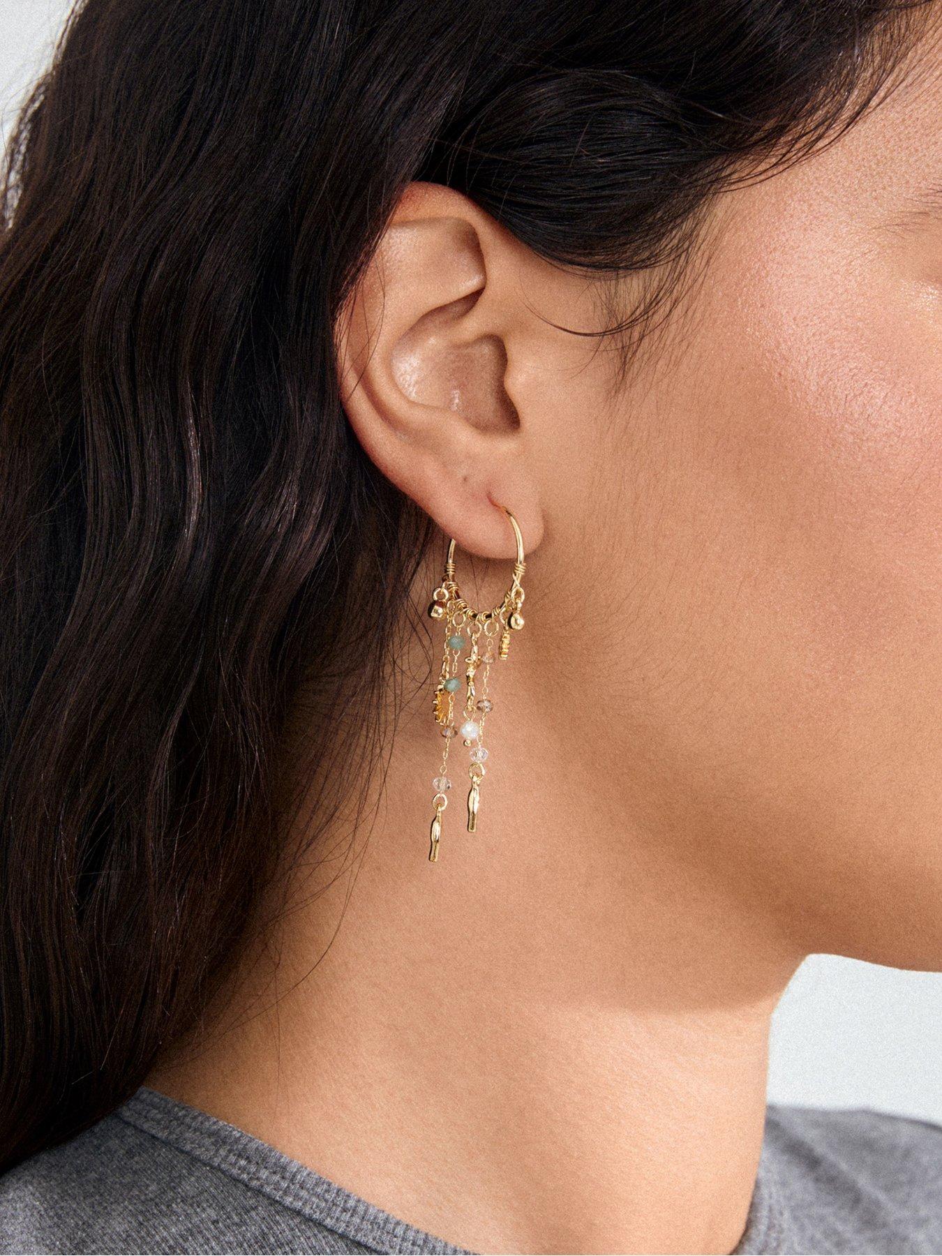 Image 3 of 4 of Pilgrim PRISM hoop earrings gold-plated