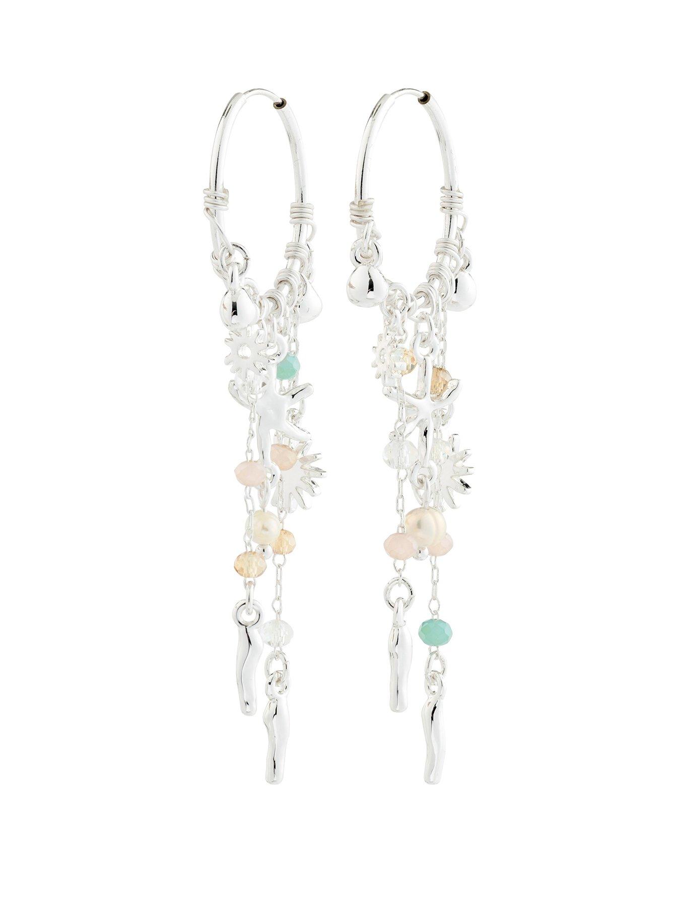 Image 1 of 3 of Pilgrim PRISM hoop earrings silver-plated