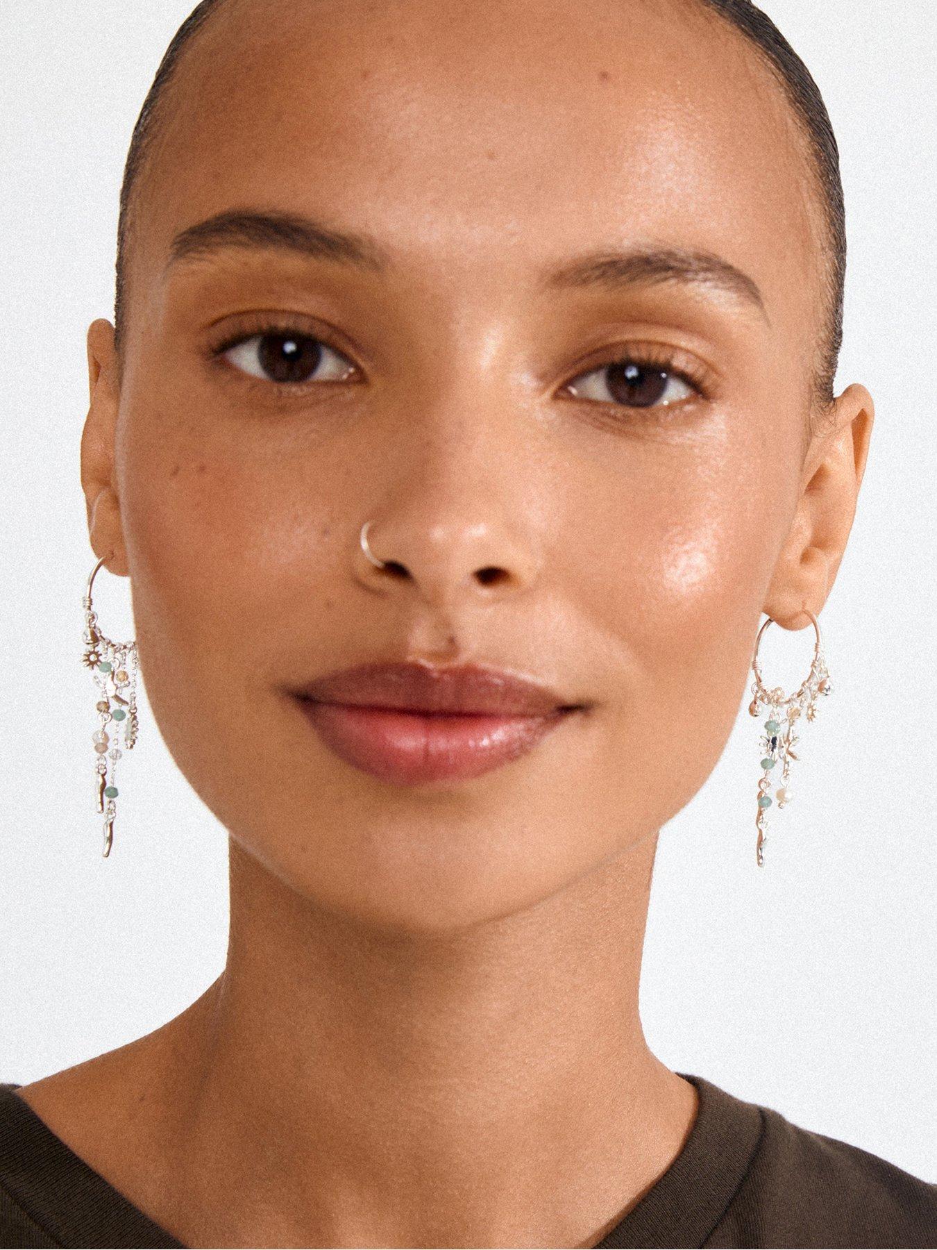 Image 2 of 3 of Pilgrim PRISM hoop earrings silver-plated