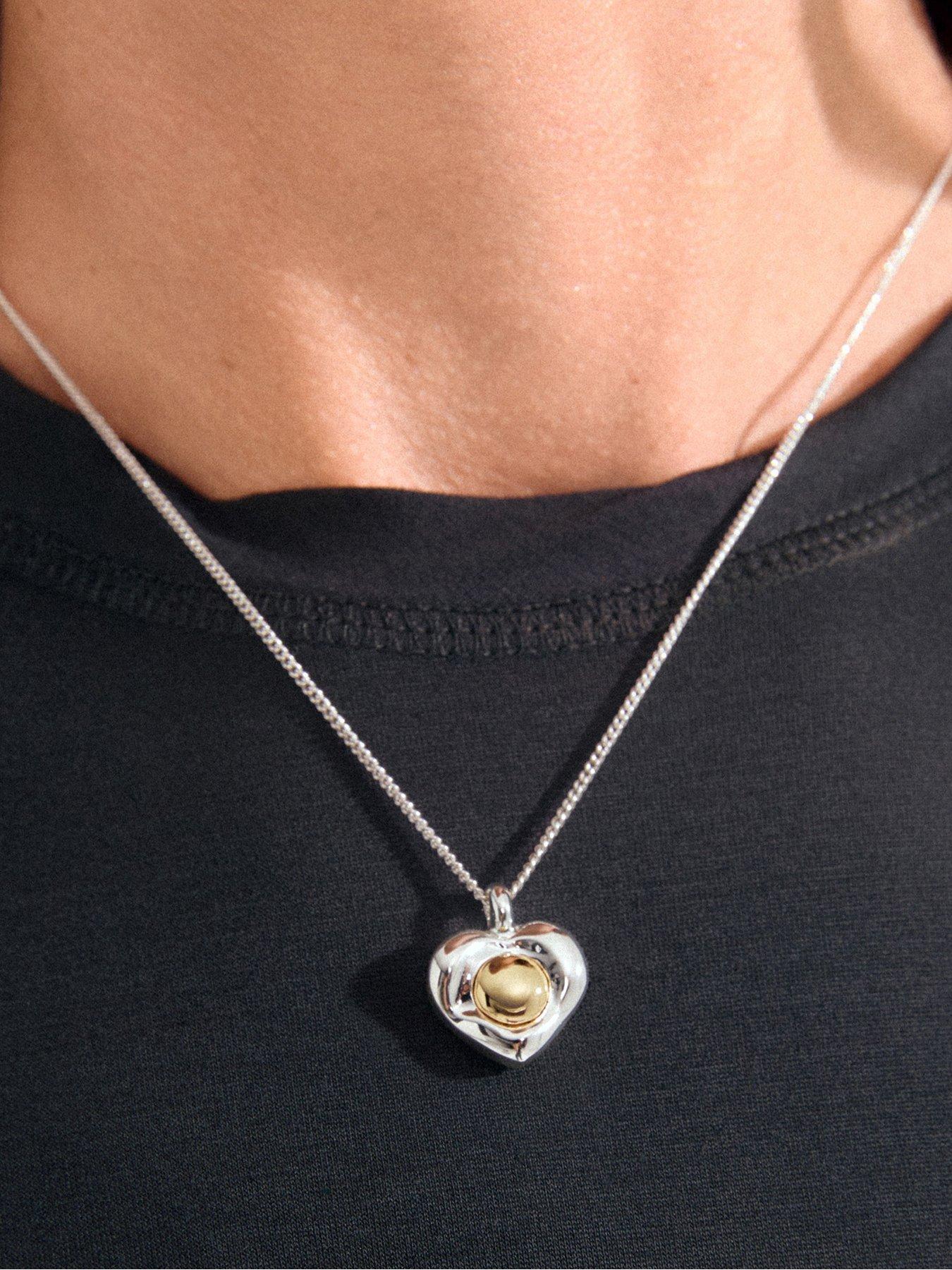 Image 3 of 7 of Pilgrim NOVA heart necklace silver-plated