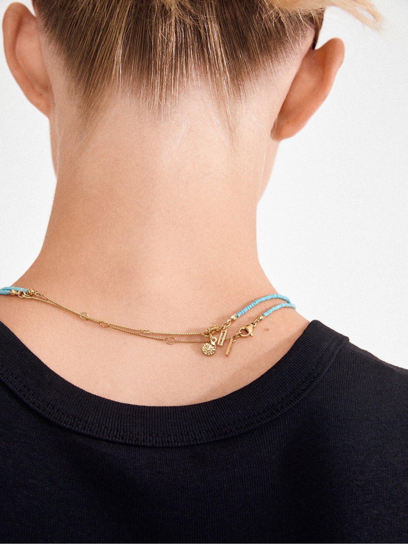 Image 4 of 6 of Pilgrim HAZE necklaces 2-in-1 set, blue/gold-plated