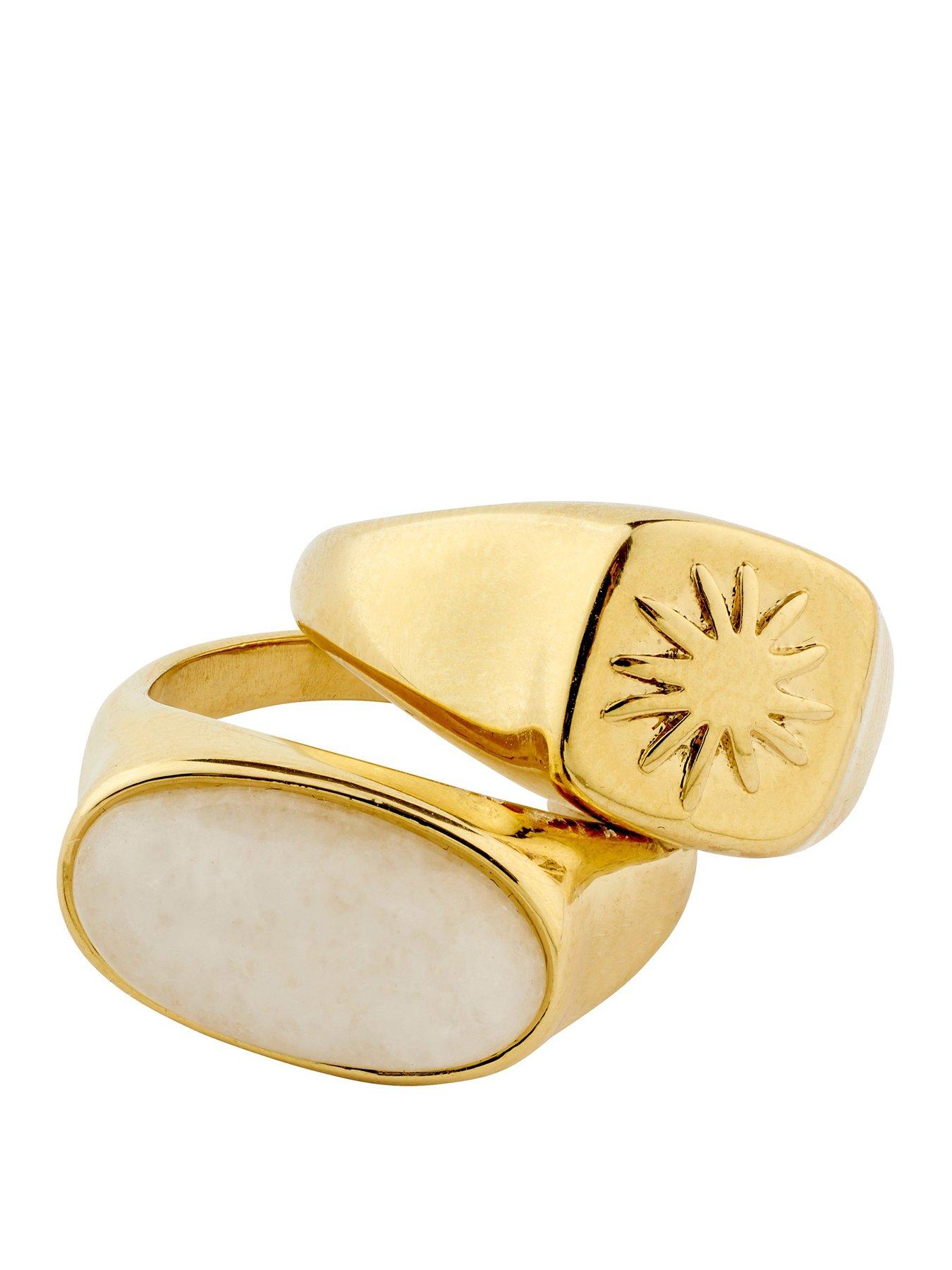 Image 1 of 6 of Pilgrim PRISM rings 2-in-1 set, gold-plated