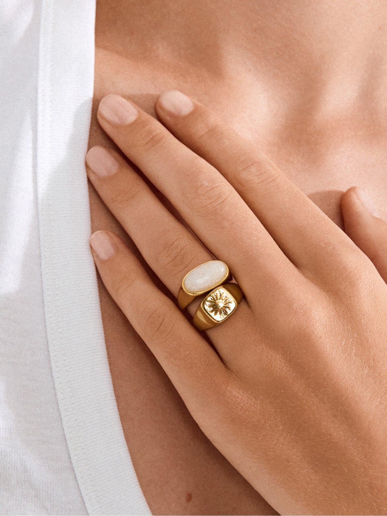Image 3 of 6 of Pilgrim PRISM rings 2-in-1 set, gold-plated