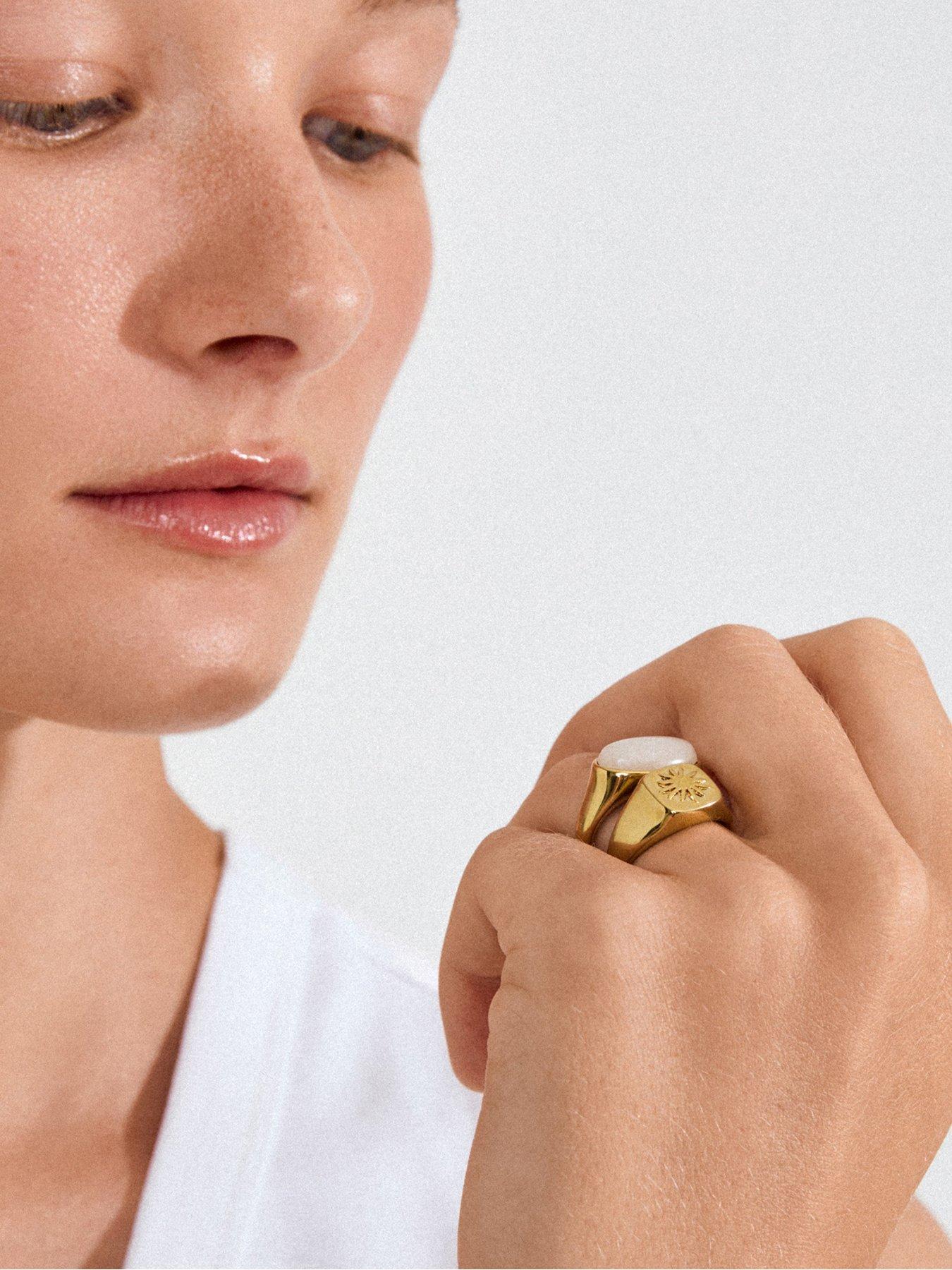 Image 4 of 6 of Pilgrim PRISM rings 2-in-1 set, gold-plated