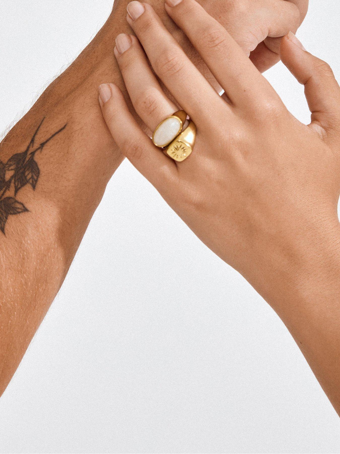 Image 6 of 6 of Pilgrim PRISM rings 2-in-1 set, gold-plated