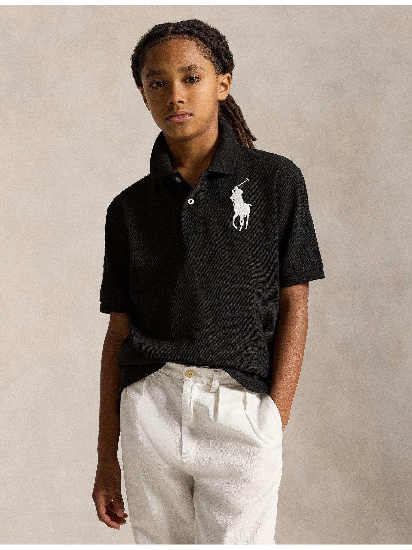 Polo Ralph Lauren Boys Big Pony Short Sleeve Polo Shirt - Black