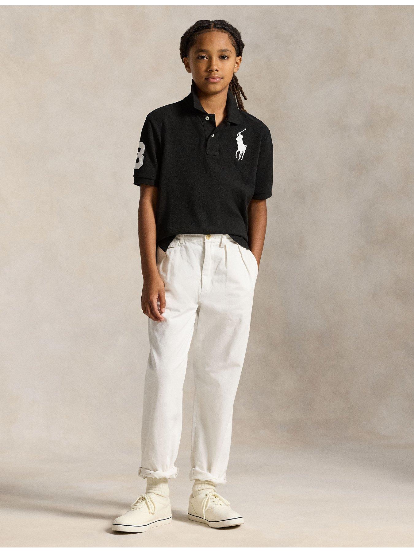 Image 2 of 5 of Polo Ralph Lauren Boys Big Pony Short Sleeve Polo Shirt - Black