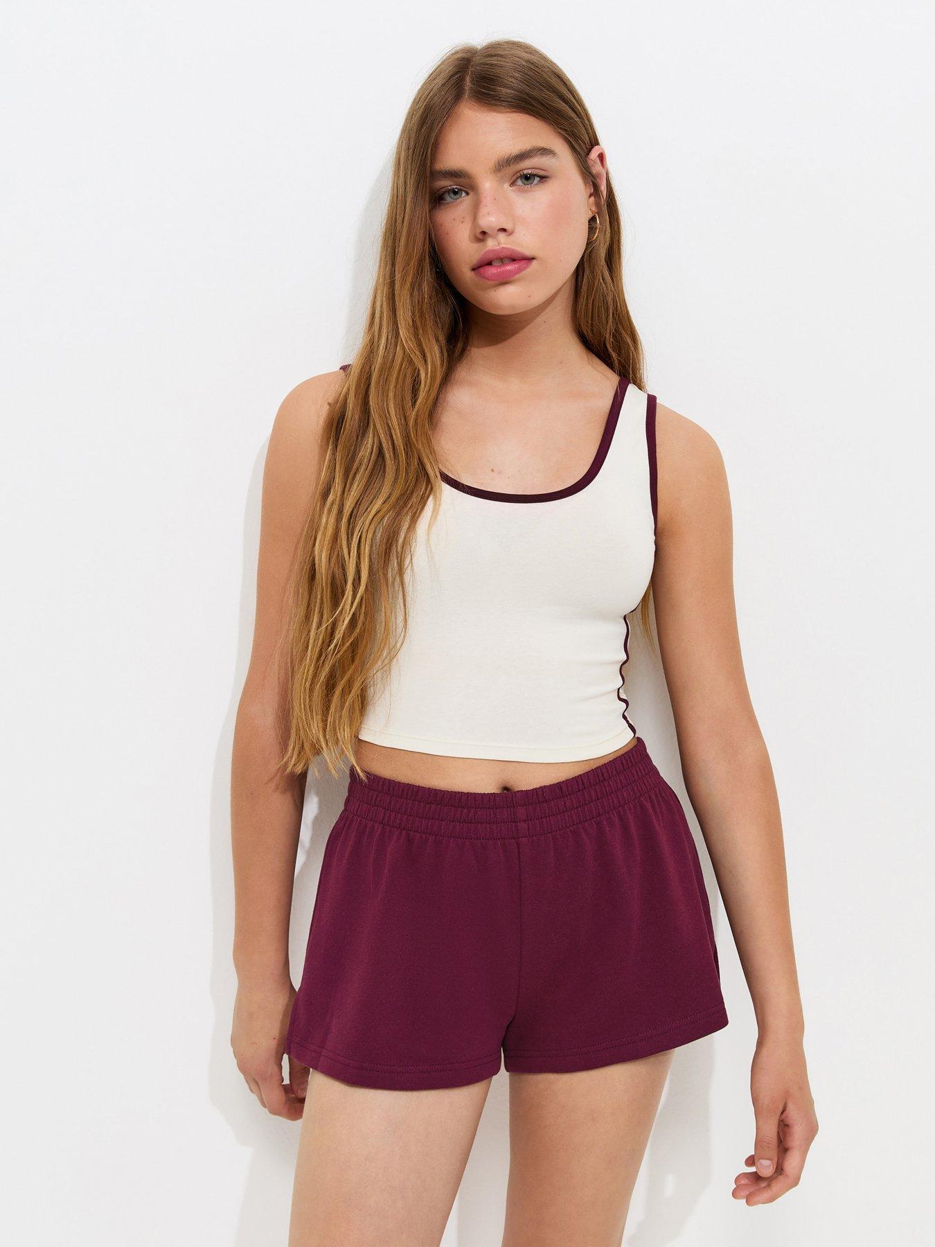 New Look 915 Girls Side Split Running Shorts - Red