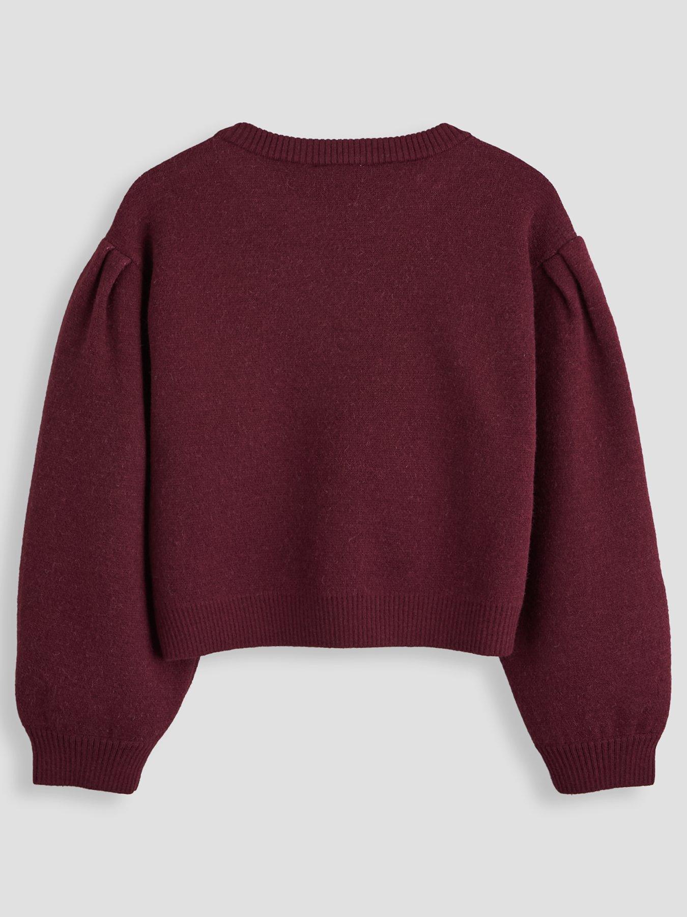Image 2 of 4 of The Very Collection Girls Fairisle 3D Bow Detail Jumper - Purple