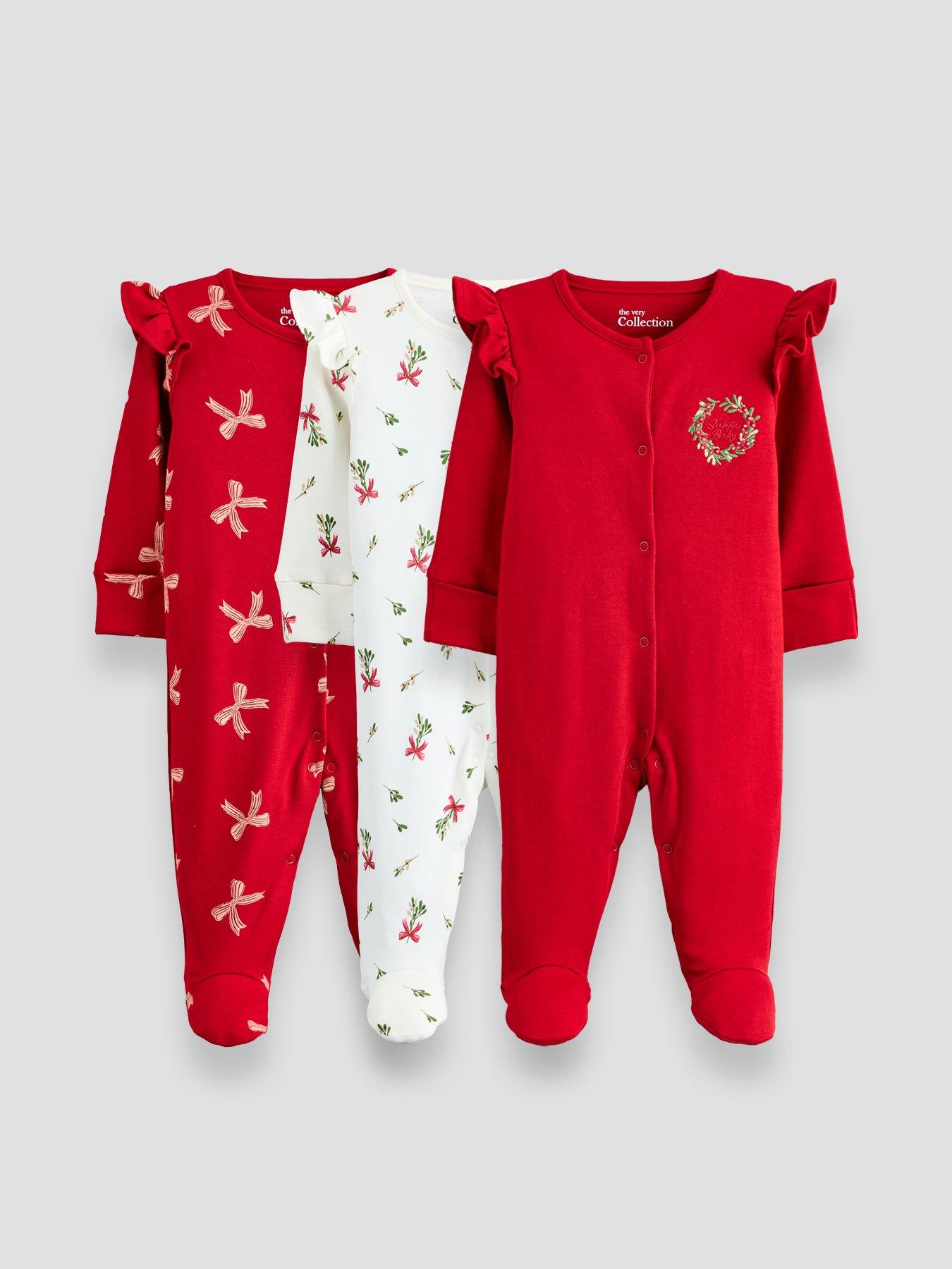 The Very Collection Boys Fesuve Frill 3 Pack Popper Front Sleepsuits - Multi